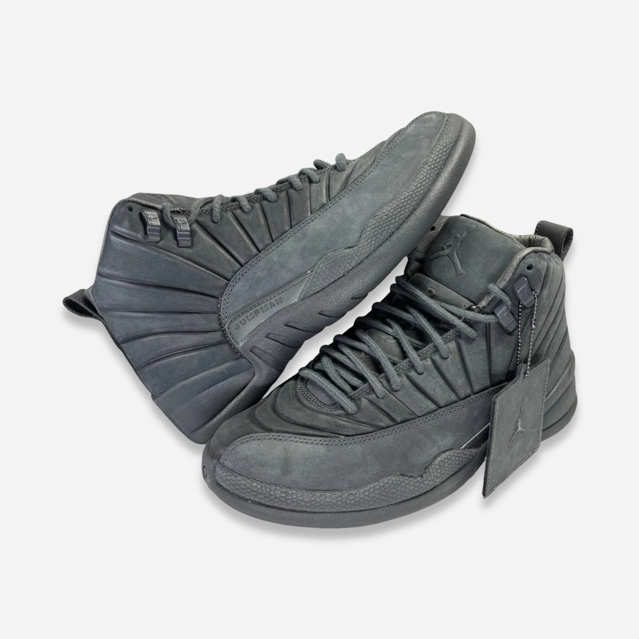 [PRE-LOVED: Size 8.5M / 10W] (Men's) Air Jordan 12 Retro x PSNY 'Dark Grey' (2015) 130690-003 Air Jordan 12 performance sneakers for court