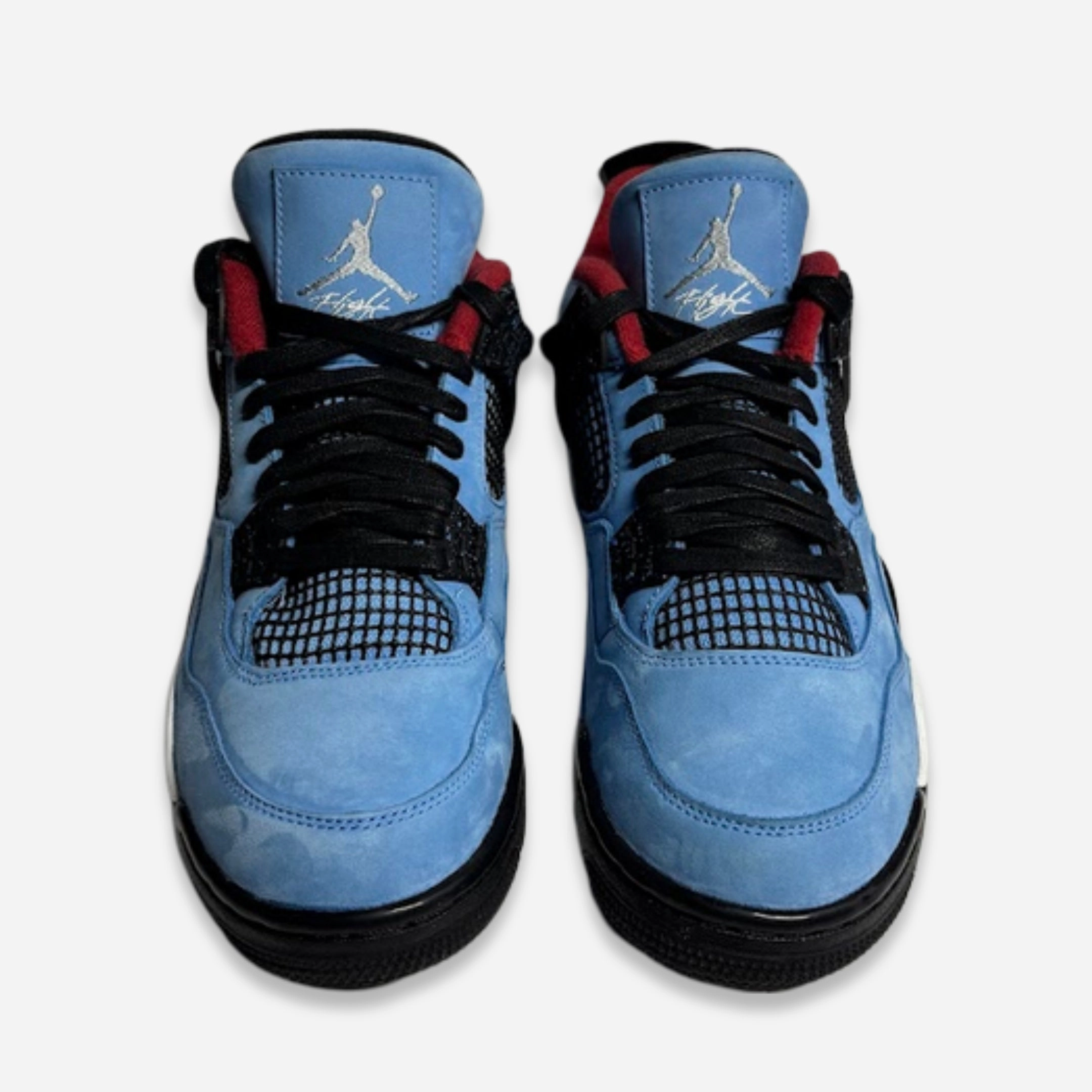 [PRE-LOVED: Size 8.5M / 10W] (Men's) Air Jordan 4 Retro x Travis Scott 'Cactus Jack UNC University Blue' (2018) 308497-406 Air Jordan 4 Visible Air Unit Sneakers