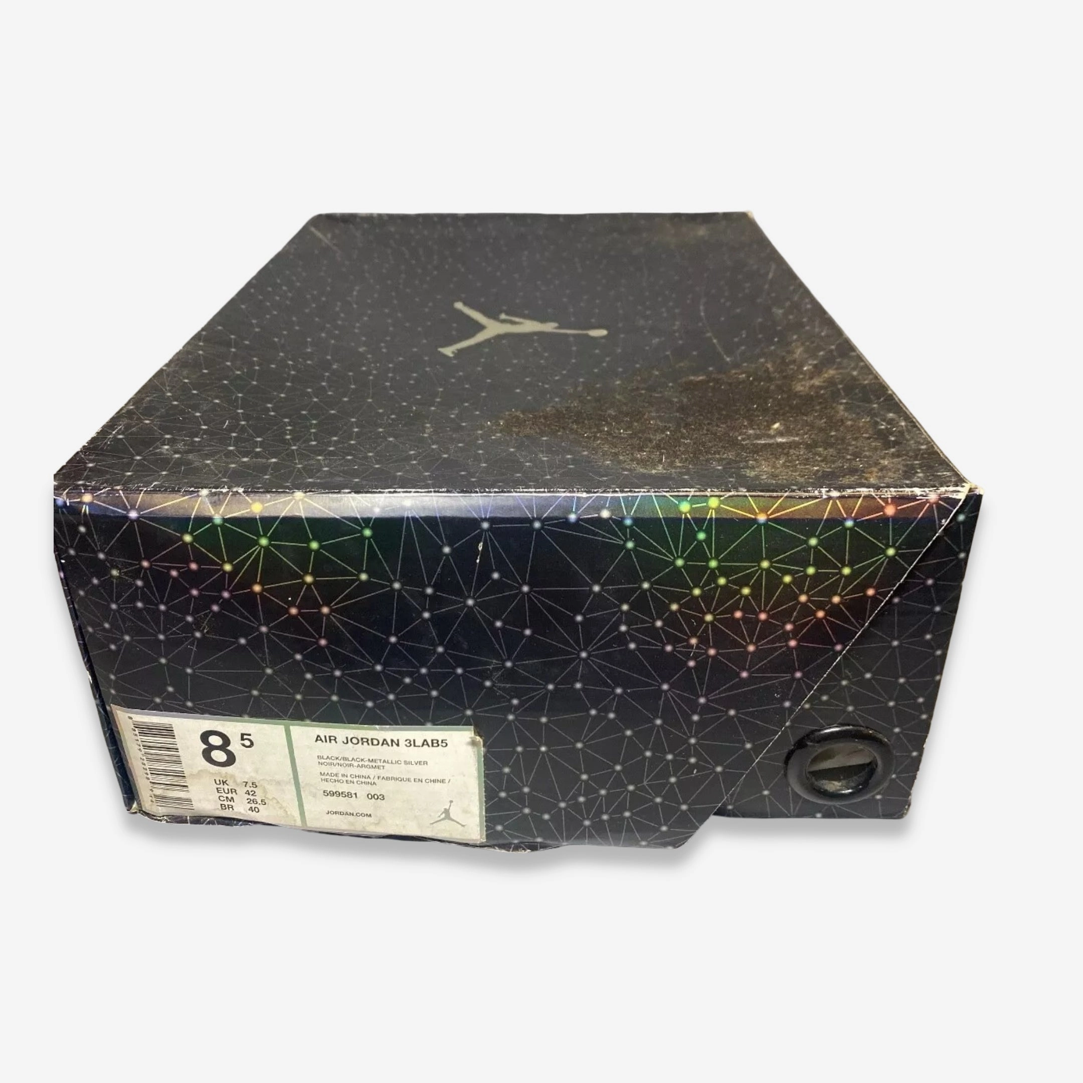 [PRE-LOVED: Size 8.5M / 10W] (Men's) Air Jordan 5 Retro 3Lab5 'Metallic Silver' (2014) 599581-003 Air Jordan 5 Mesh Panel Basketball Shoes