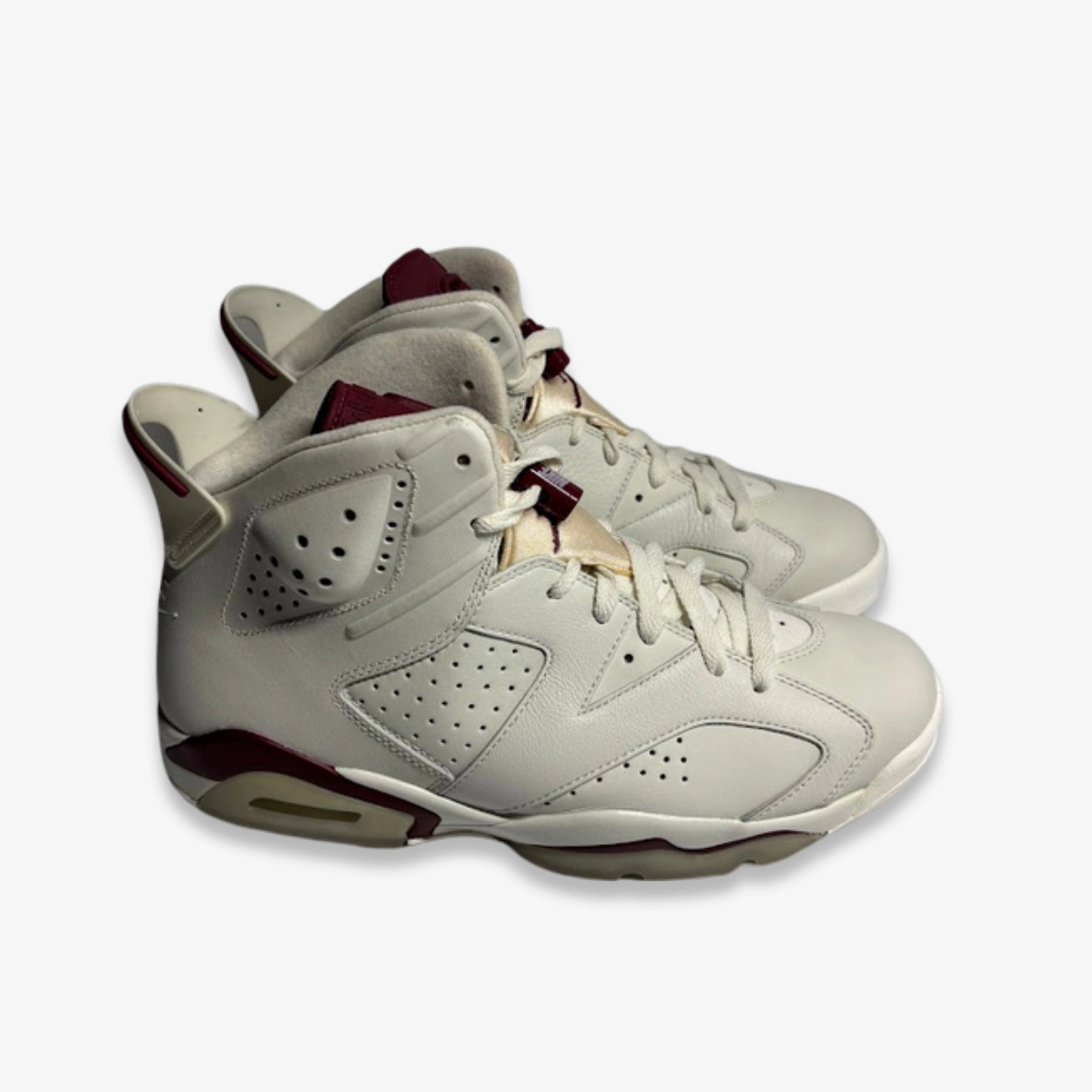 [PRE-LOVED: Size 8.5M / 10W] (Men's) Air Jordan 6 Retro OG 'Maroon' (2015) 384664-116 Air Jordan 6 Classic High-Top Sneakers
