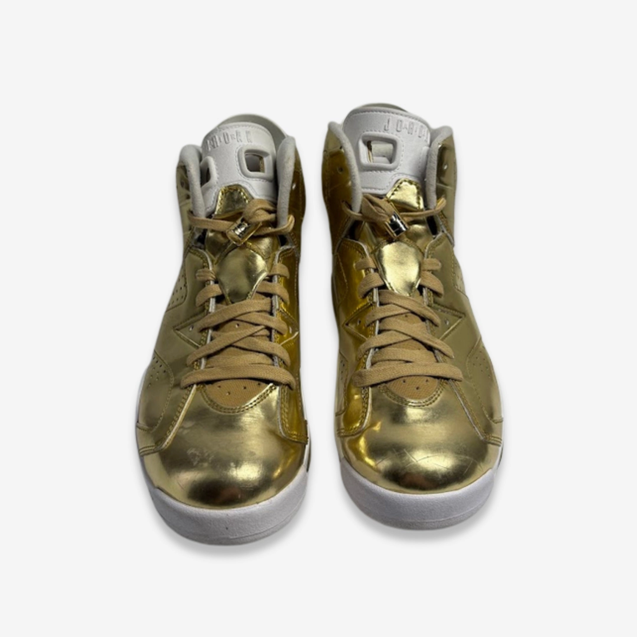 [PRE-LOVED: Size 8.5M / 10W] (Men's) Air Jordan 6 Retro Pinnacle 'Metallic Gold' (2016) 854271-730 Air Jordan 6 Classic High-Top Sneakers