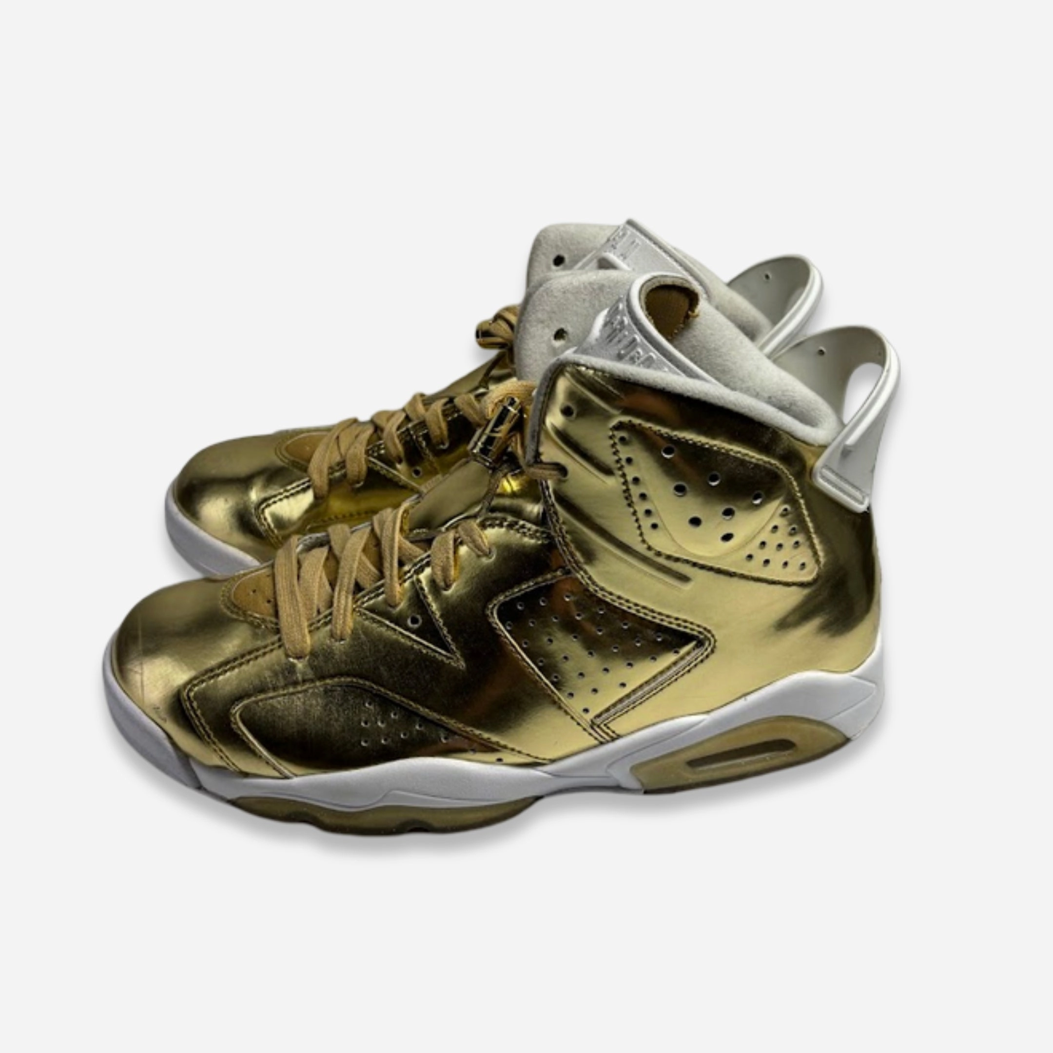 [PRE-LOVED: Size 8.5M / 10W] (Men's) Air Jordan 6 Retro Pinnacle 'Metallic Gold' (2016) 854271-730 Air Jordan 6 Classic High-Top Sneakers