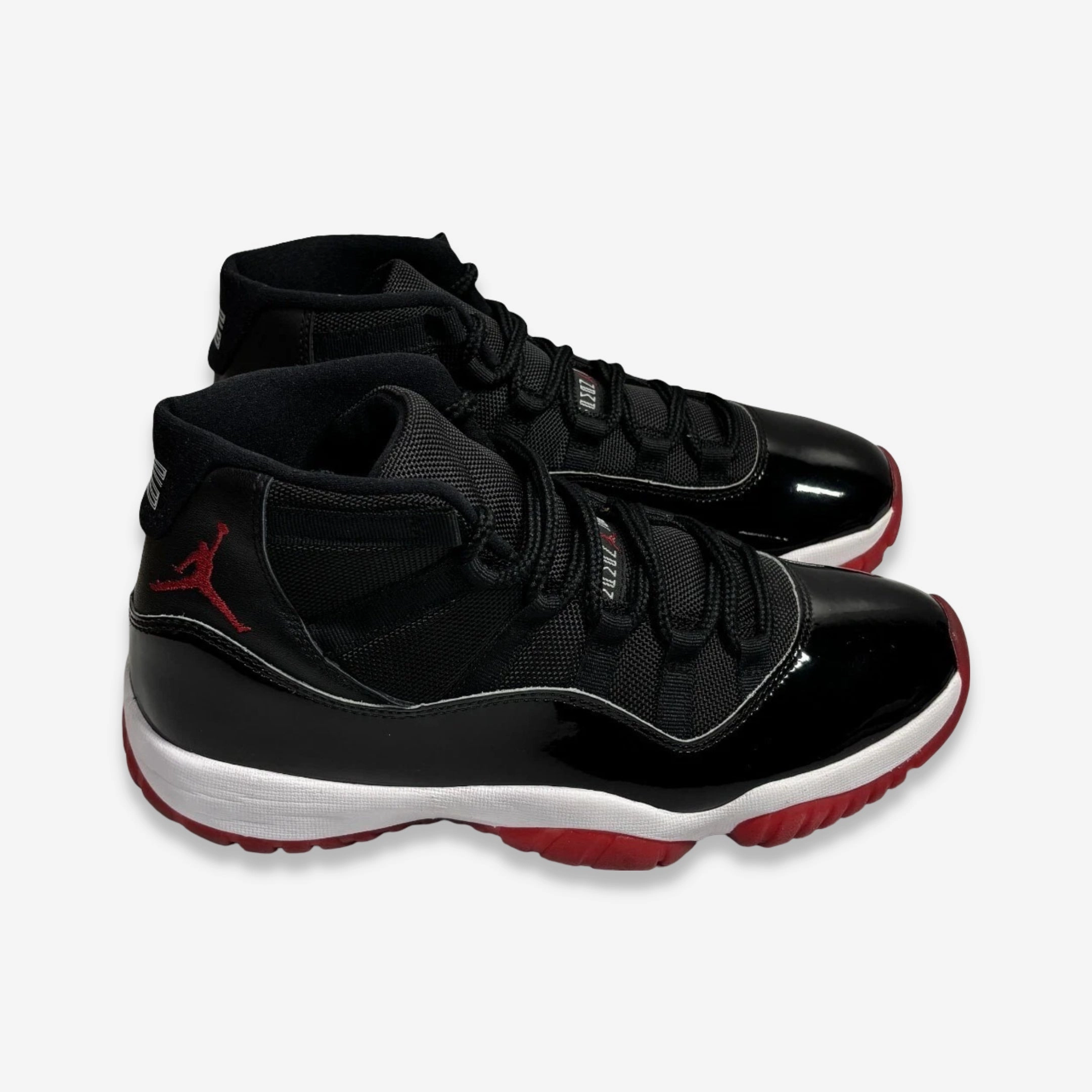 [PRE-LOVED: Size 9M / 10.5W] (Men's) Air Jordan 11 Retro 'Playoffs / Bred' (2019) 378037-061 Air Jordan 11 Patent Basketball Shoes