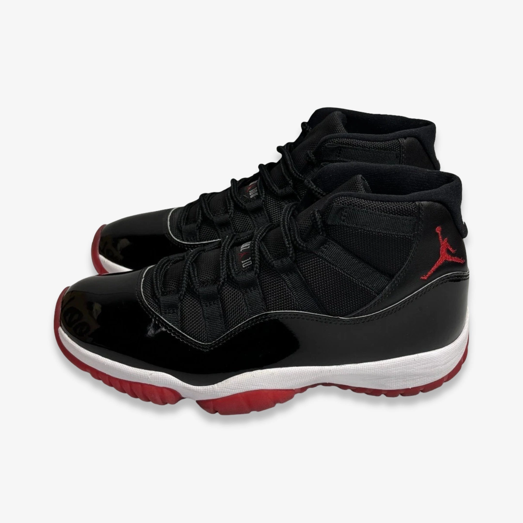 [PRE-LOVED: Size 9M / 10.5W] (Men's) Air Jordan 11 Retro 'Playoffs / Bred' (2019) 378037-061 Air Jordan 11 Patent Basketball Shoes