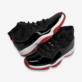 [PRE-LOVED: Size 9M / 10.5W] (Men's) Air Jordan 11 Retro 'Playoffs / Bred' (2019) 378037-061 Air Jordan 11 basketball shoes with patent look