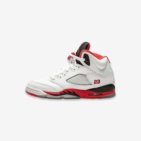 *PRE-ORDER* (GS) Air Jordan 5 Retro OG 'Fire Red / Black Tongue' (2025) Air Jordan 5 shoes with mesh panel details