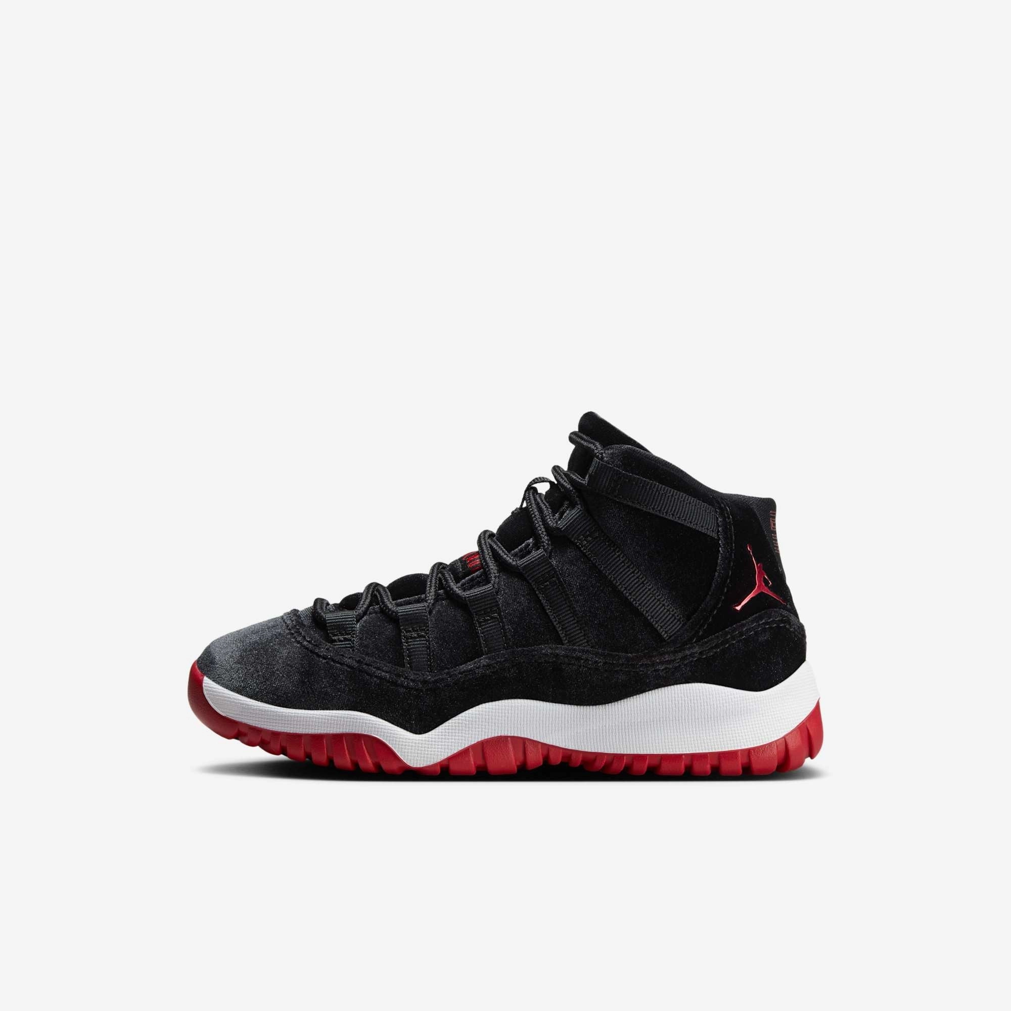 (PS) Air Jordan 11 Retro 'Bred Velvet' (2024) HF7807-061 Air Jordan 11 basketball shoes with patent look