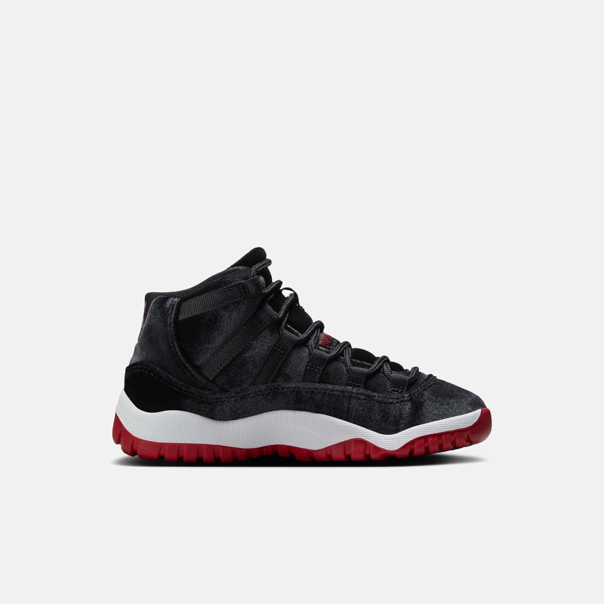 (PS) Air Jordan 11 Retro 'Bred Velvet' (2024) HF7807-061 Air Jordan 11 Patent Basketball Shoes