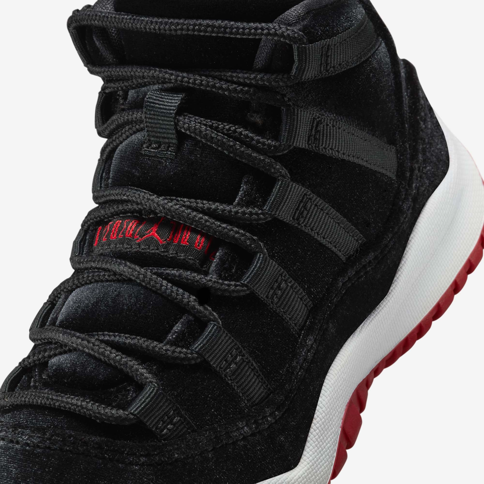 (PS) Air Jordan 11 Retro 'Bred Velvet' (2024) HF7807-061 Air Jordan 11 Patent Basketball Shoes