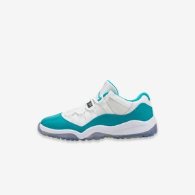 (PS) Air Jordan 11 Retro Low 'Aqua Safari' (2014) 580522-143 Air Jordan 11 basketball shoes with patent look
