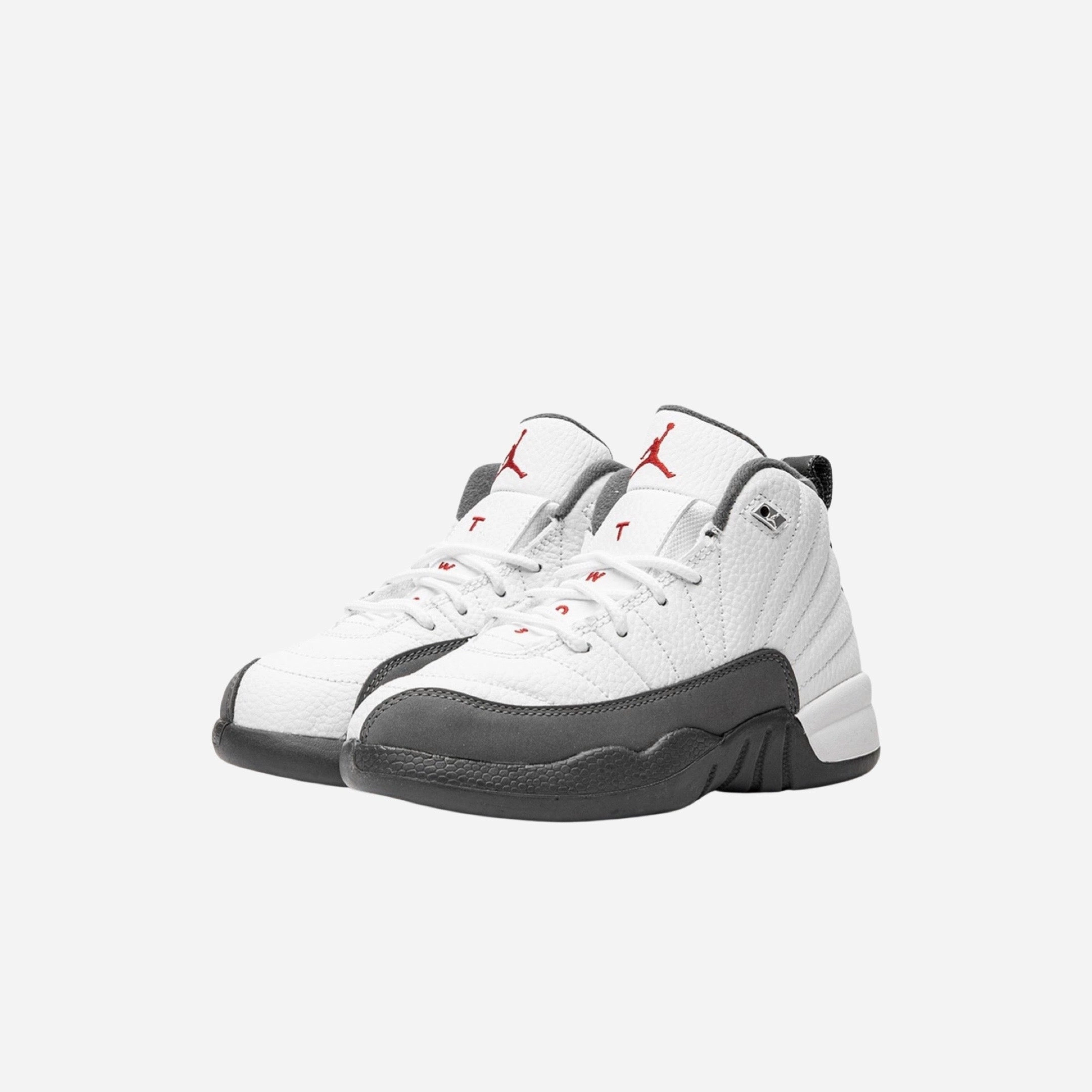 (PS) Air Jordan 12 Retro 'White / Dark Grey' (2019) 151186-160 Air Jordan 12 Game-Ready Sneakers