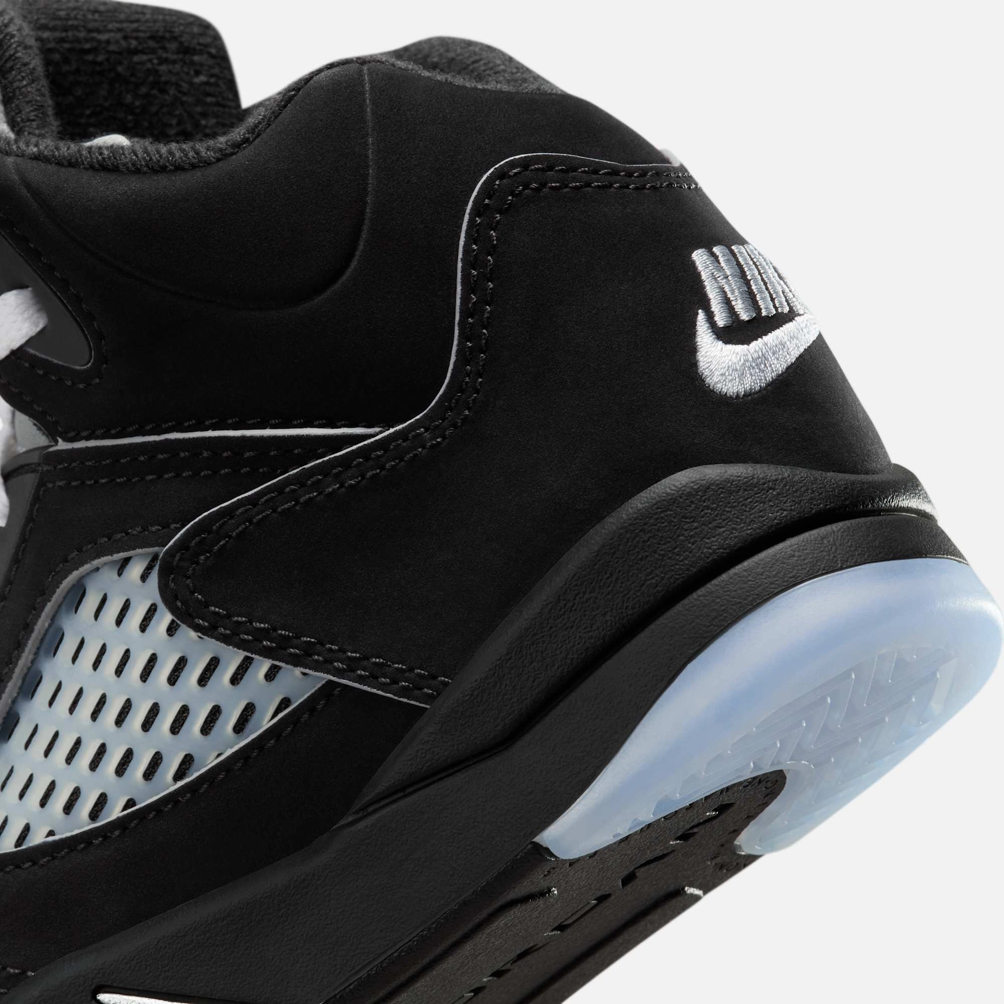 (PS) Air Jordan 5 Retro 'Reimagined Black / Metallic Silver' (2025) HF3978-001 Air Jordan 5 Mesh Panel Basketball Shoes