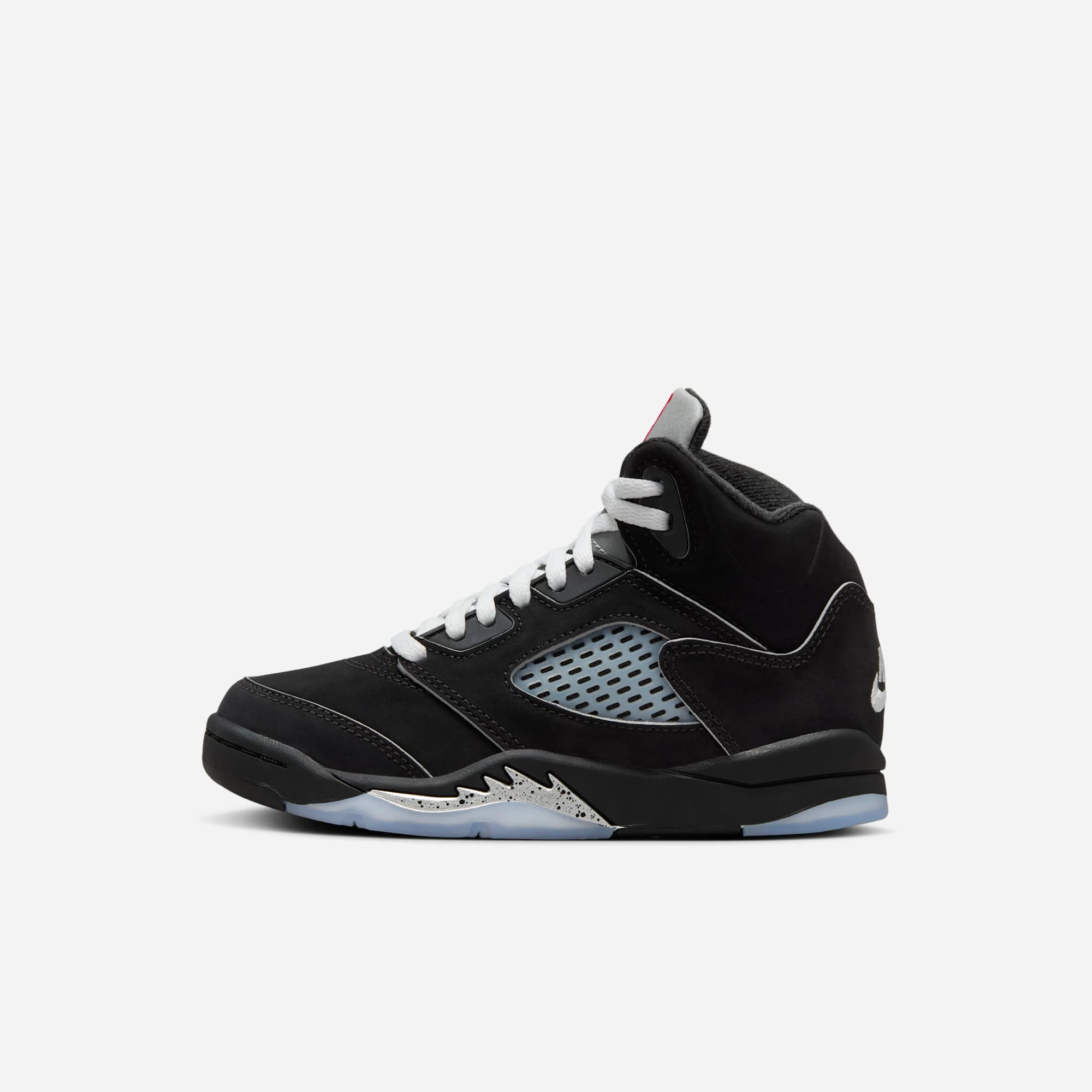 (PS) Air Jordan 5 Retro 'Reimagined Black / Metallic Silver' (2025) HF3978-001 Air Jordan 5 shoes with mesh panel details