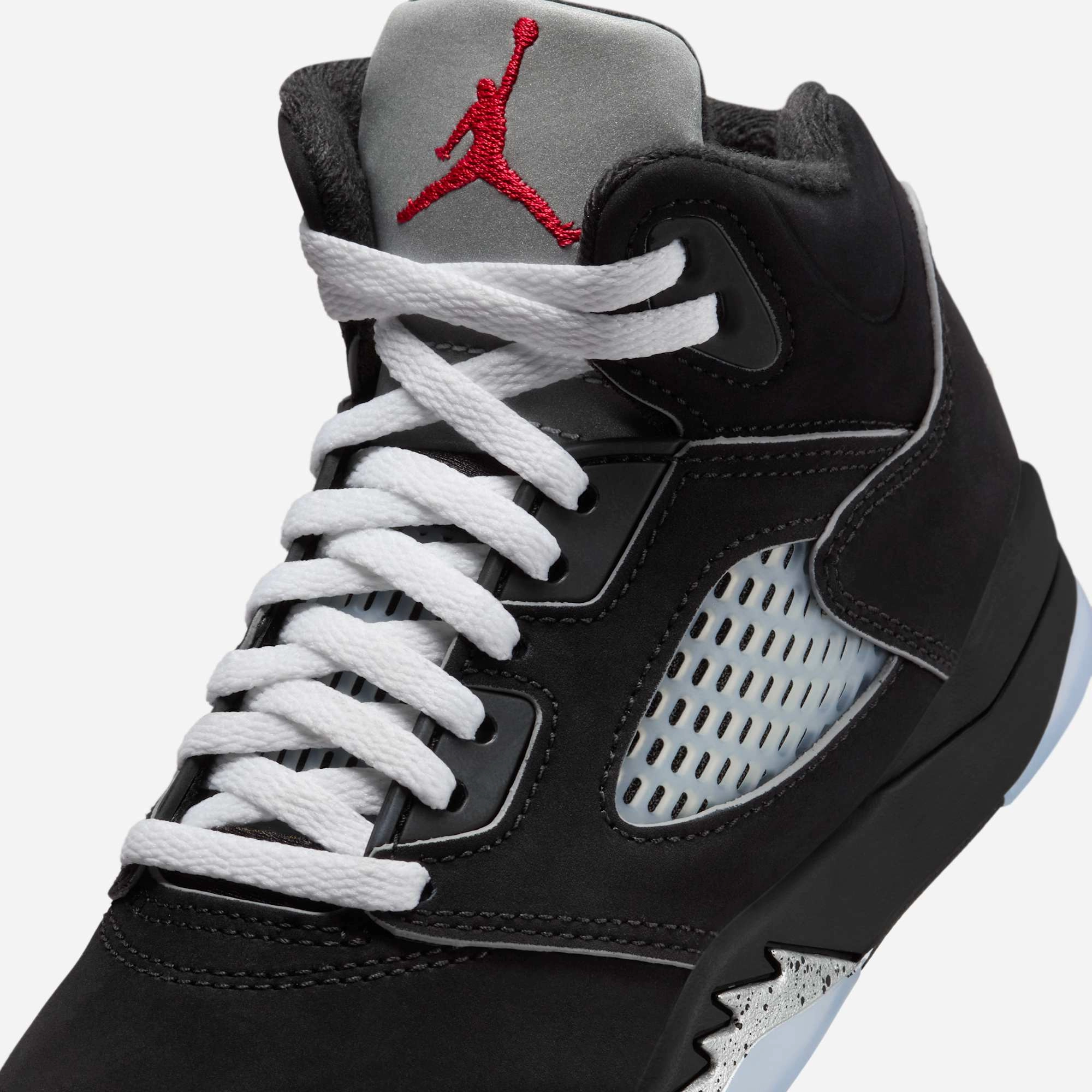 (PS) Air Jordan 5 Retro 'Reimagined Black / Metallic Silver' (2025) HF3978-001 Air Jordan 5 Mesh Panel Basketball Shoes
