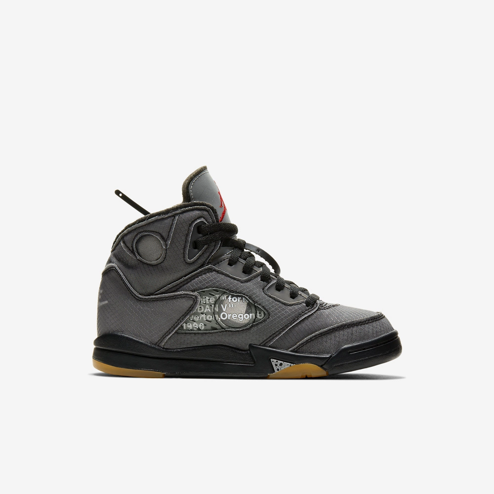 (PS) Air Jordan 5 Retro SP x Off-White 'Black / Metallic Silver' (2020) CV4827-001 Air Jordan 5 Mesh Panel Basketball Shoes