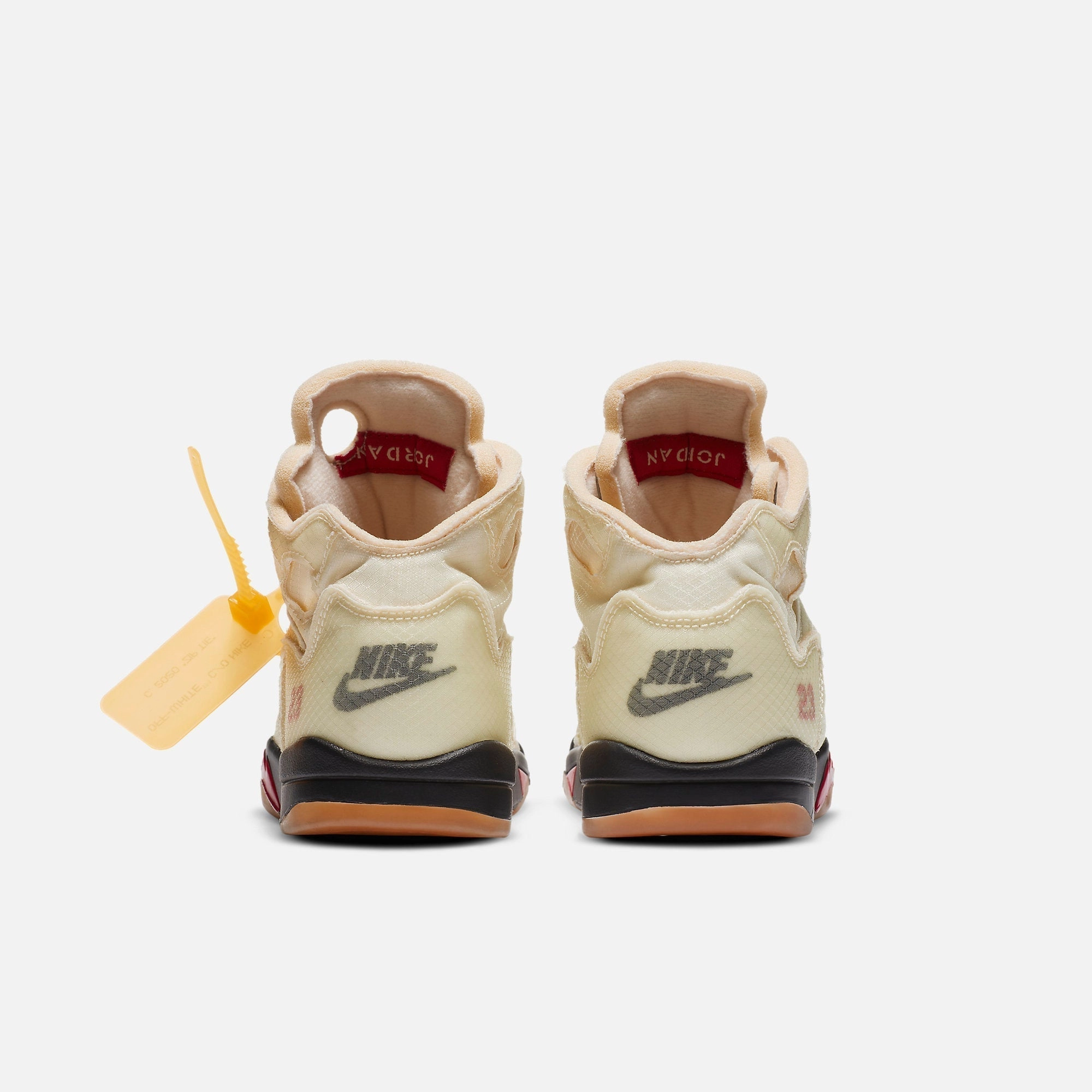(PS) Air Jordan 5 Retro SP x Off-White 'Sail' (2020) CV4827-100 Air Jordan 5 Mesh Panel Basketball Shoes