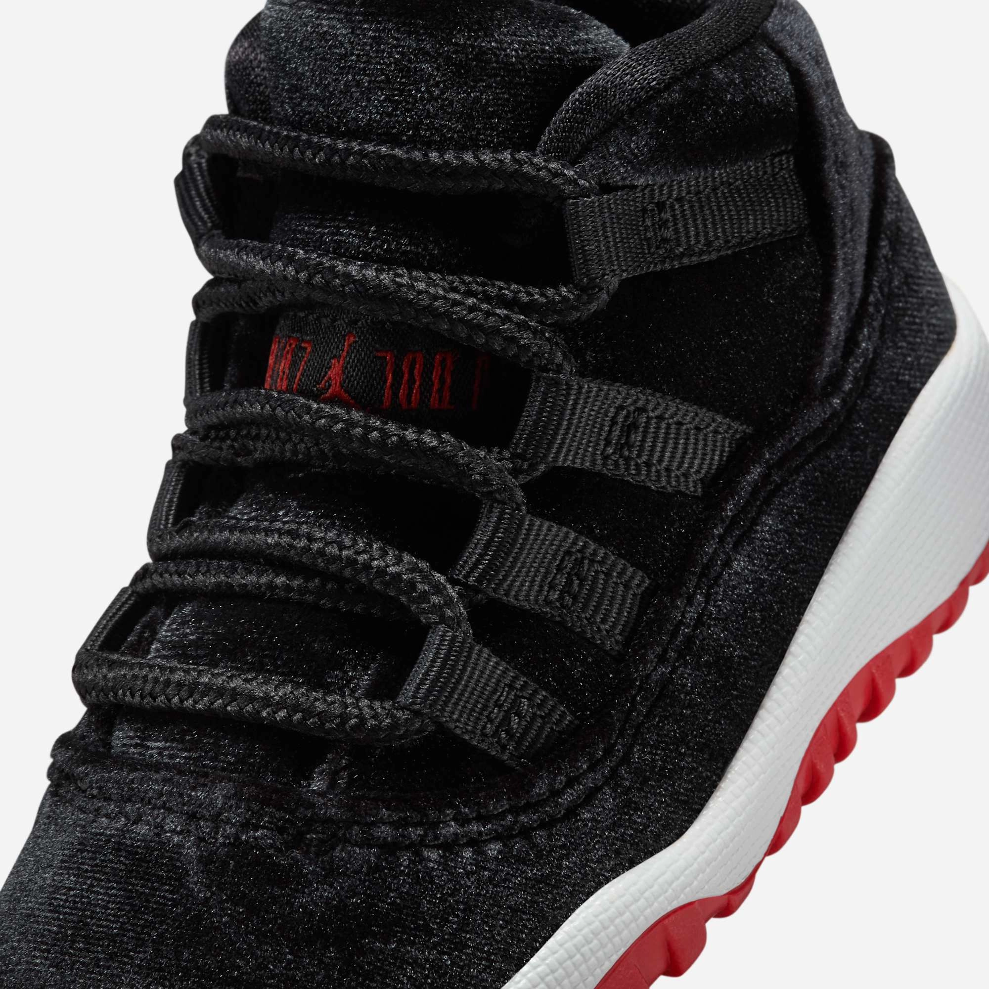 (TD) Air Jordan 11 Retro 'Bred Velvet' (2024) HF7808-061 Air Jordan 11 Patent Basketball Shoes
