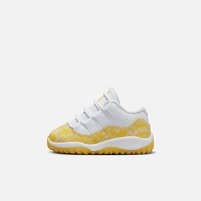 (TD) Air Jordan 11 Retro Low 'Yellow Snakeskin' (2023) 645107-107 Air Jordan 11 basketball shoes with patent look