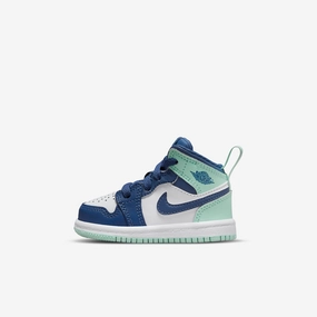 (TD) Air Jordan 1 Mid 'Mystic Navy' (2022) 640735-413 Iconic Air Jordan 1 shoes with bold accents