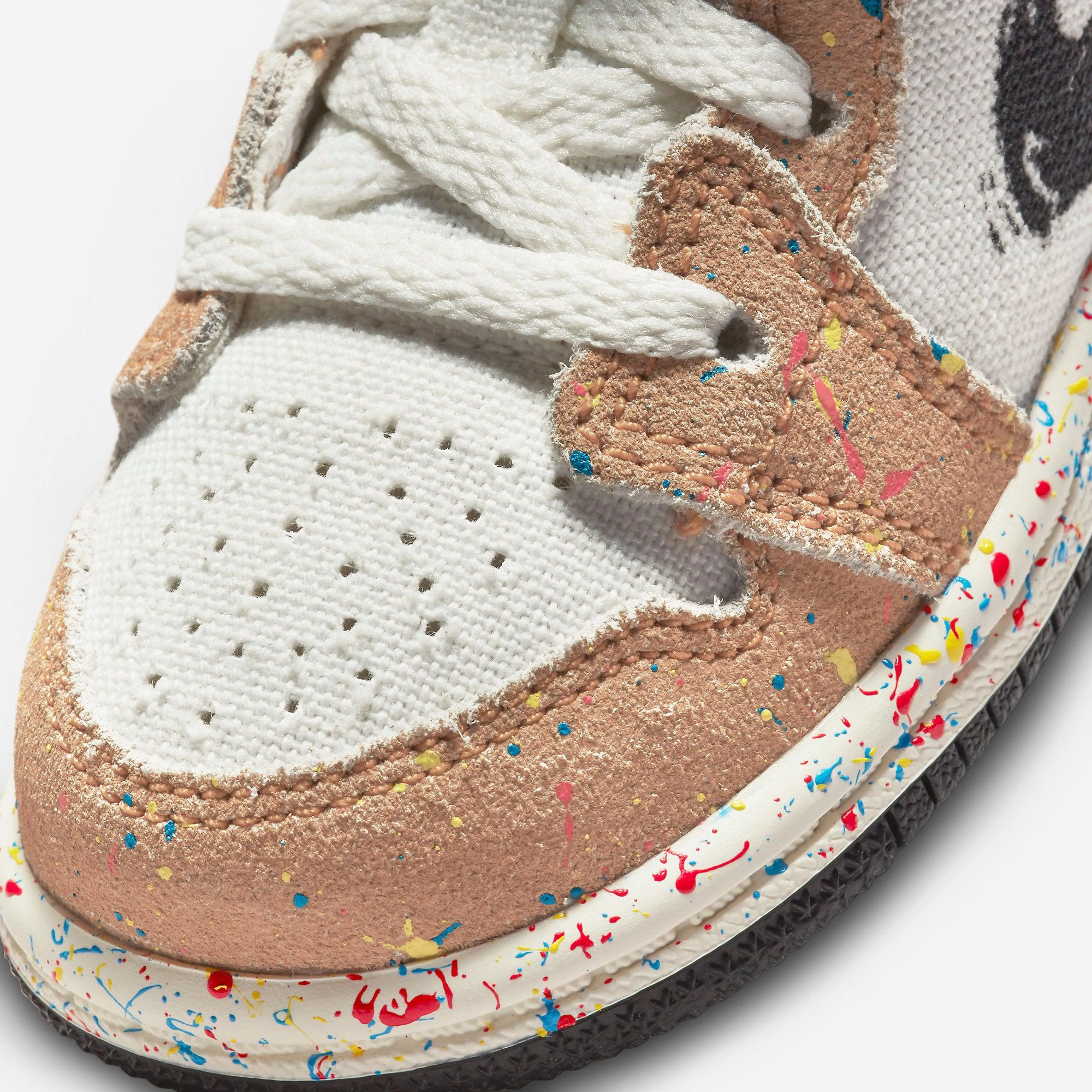 (TD) Air Jordan 1 Mid SE 'Brushstroke Paint Splatter' (2021) DA8012-100 Air Jordan 1 Timeless Heritage Shoes