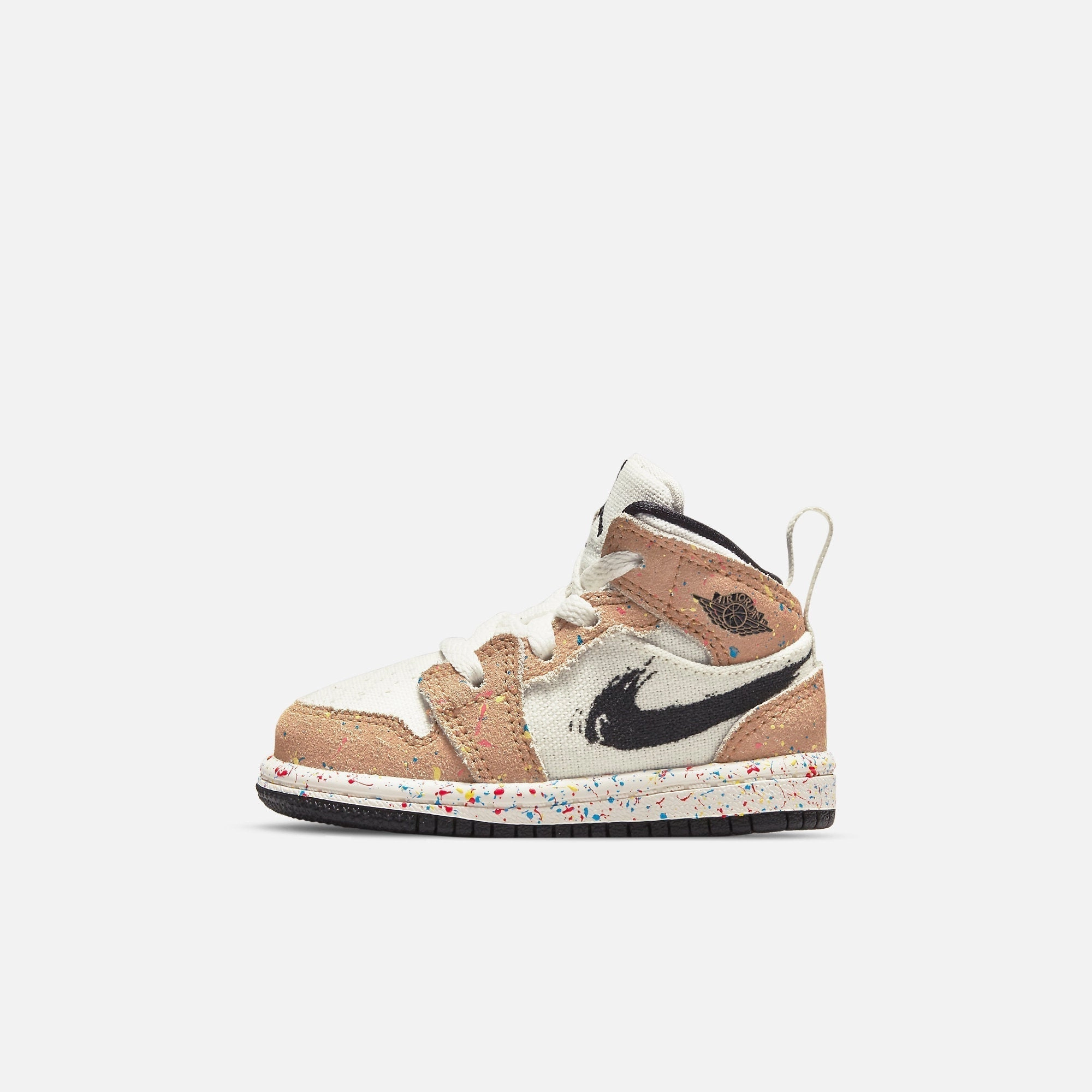 (TD) Air Jordan 1 Mid SE 'Brushstroke Paint Splatter' (2021) DA8012-100 Iconic Air Jordan 1 shoes with bold accents