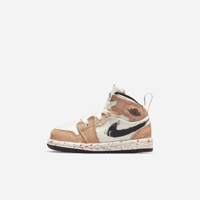 (TD) Air Jordan 1 Mid SE 'Brushstroke Paint Splatter' (2021) DA8012-100 Iconic Air Jordan 1 shoes with bold accents