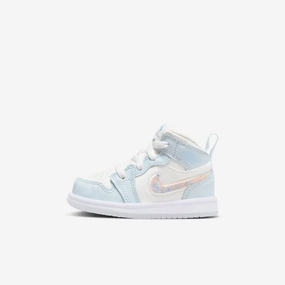 (TD) Air Jordan 1 Mid SE 'Glitter Swoosh' (2023) FQ9116-400 Authentic Air Jordan 1 in premium leather