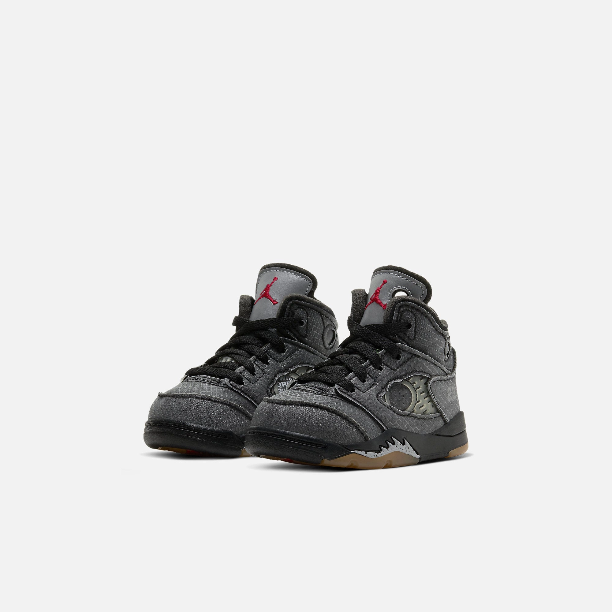 (TD) Air Jordan 5 Retro SP x Off-White 'Black / Metallic Silver' (2020) CV4828-001 Air Jordan 5 Mesh Panel Basketball Shoes