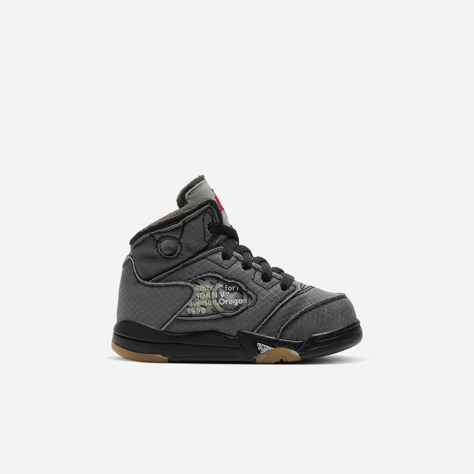 (TD) Air Jordan 5 Retro SP x Off-White 'Black / Metallic Silver' (2020) CV4828-001 Air Jordan 5 Mesh Panel Basketball Shoes
