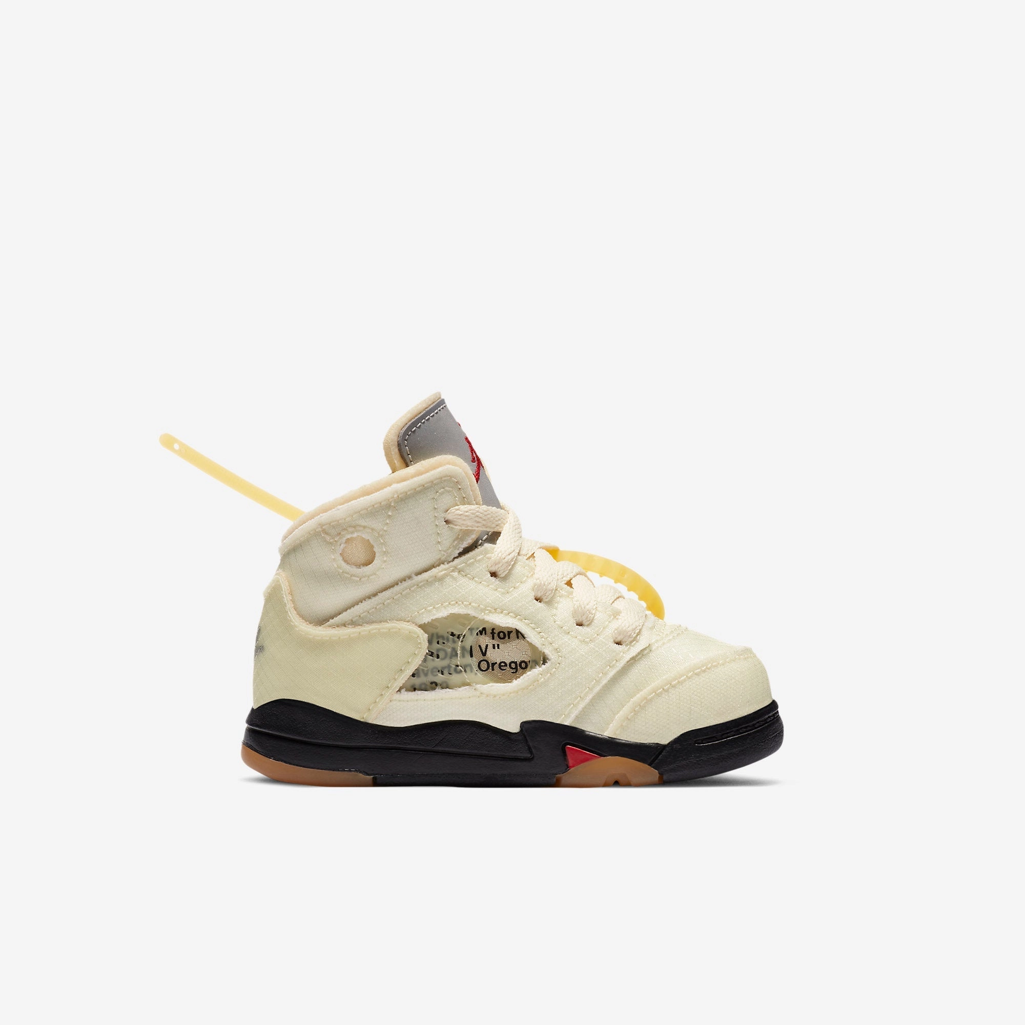 (TD) Air Jordan 5 Retro SP x Off-White 'Sail' (2020) CV4828-100 Air Jordan 5 Mesh Panel Basketball Shoes