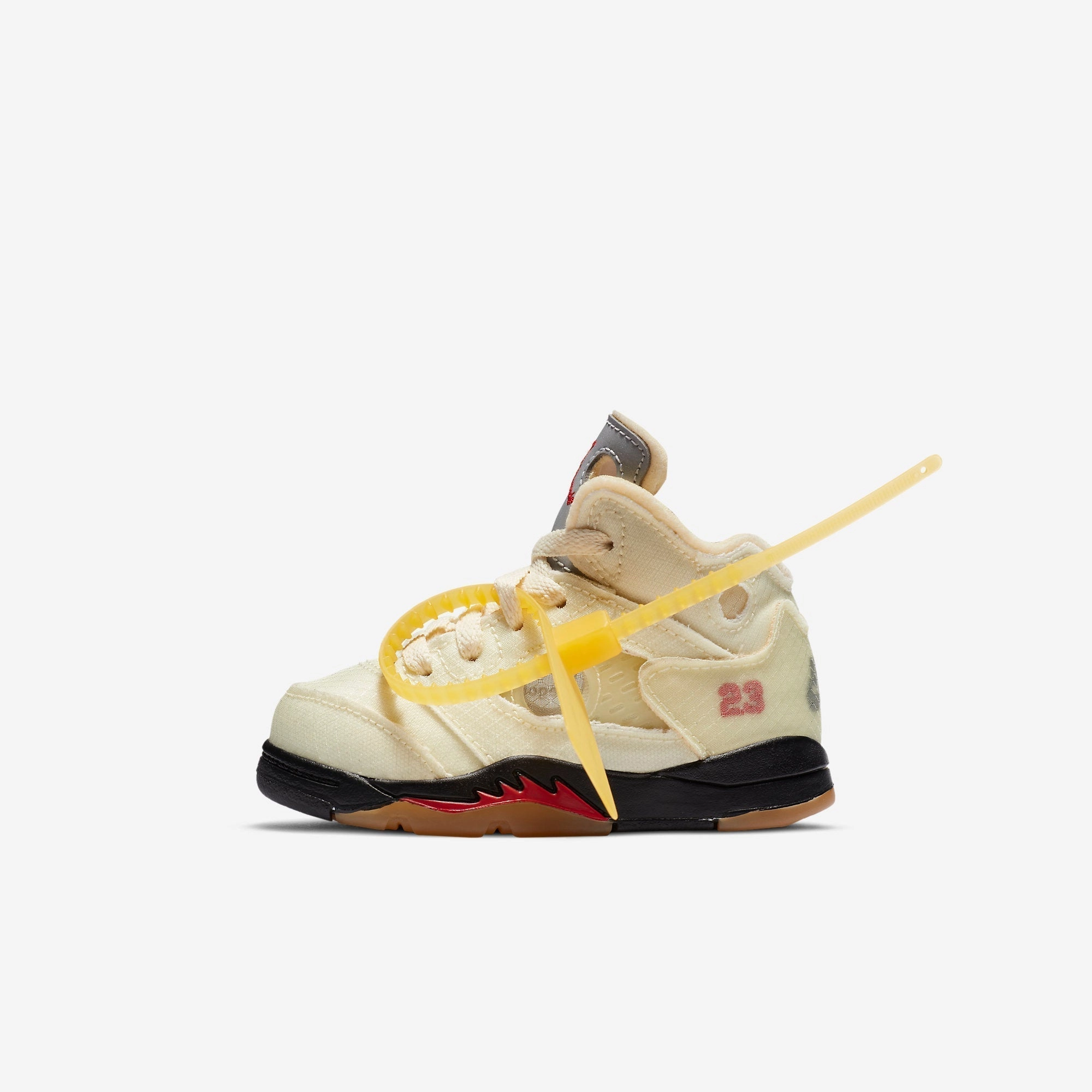 (TD) Air Jordan 5 Retro SP x Off-White 'Sail' (2020) CV4828-100 Air Jordan 5 shoes with mesh panel details