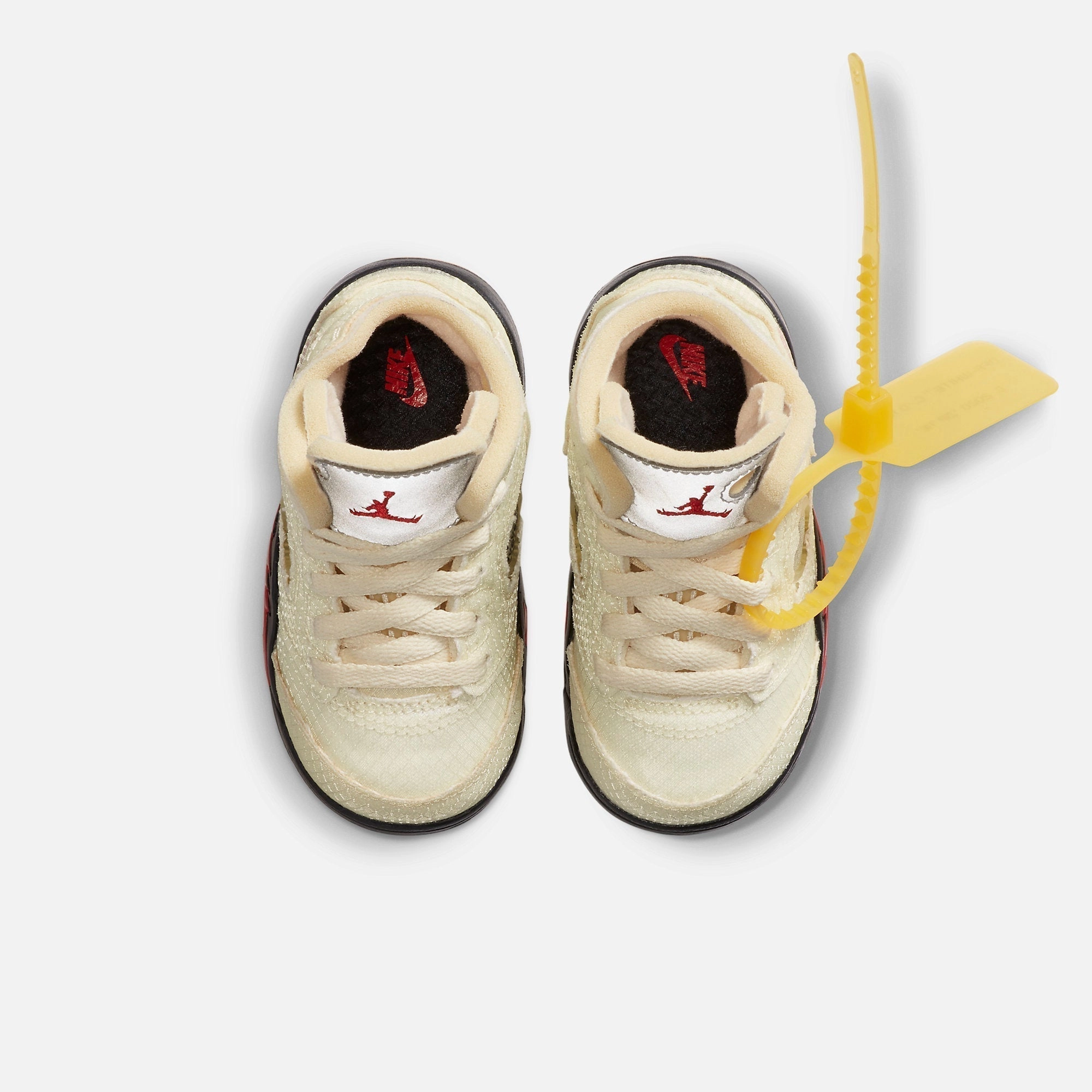 (TD) Air Jordan 5 Retro SP x Off-White 'Sail' (2020) CV4828-100 Air Jordan 5 Mesh Panel Basketball Shoes