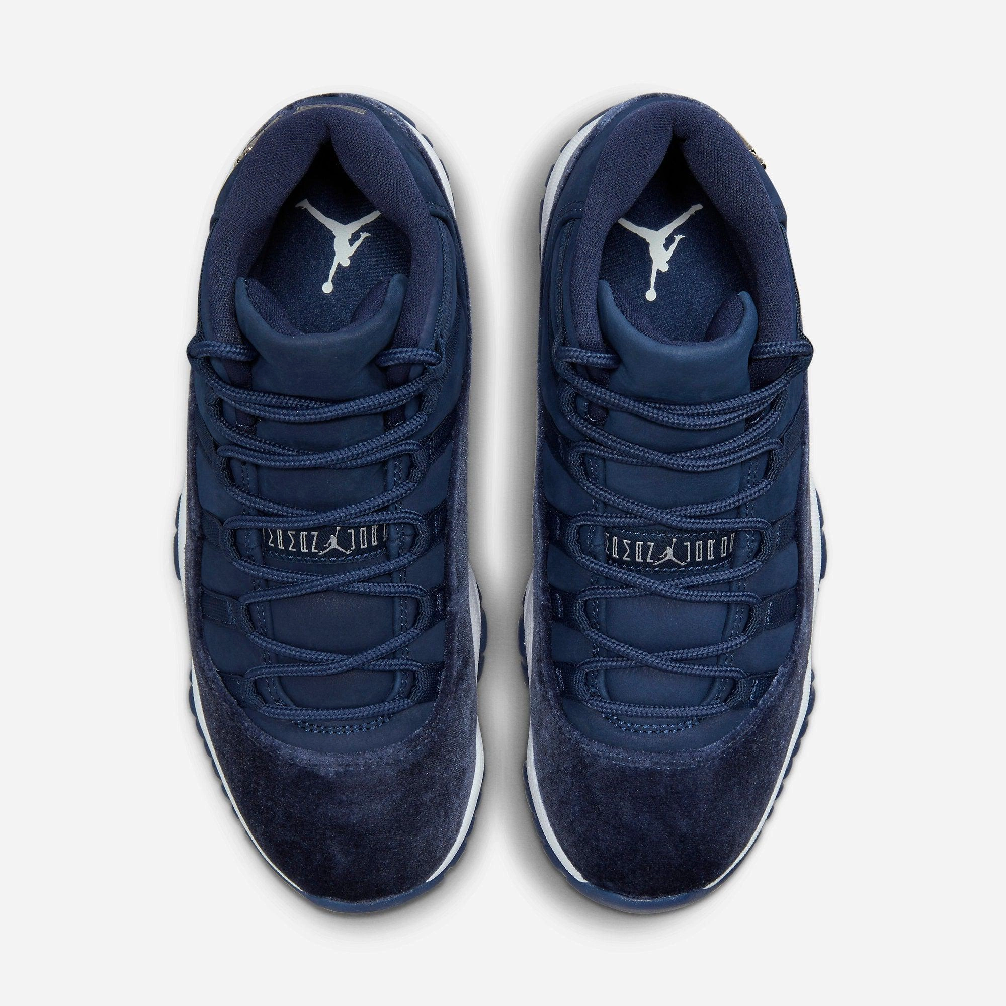 (Women's) Air Jordan 11 Retro 'Midnight Navy Velvet' (2022) AR0715-441 Air Jordan 11 Patent Basketball Shoes
