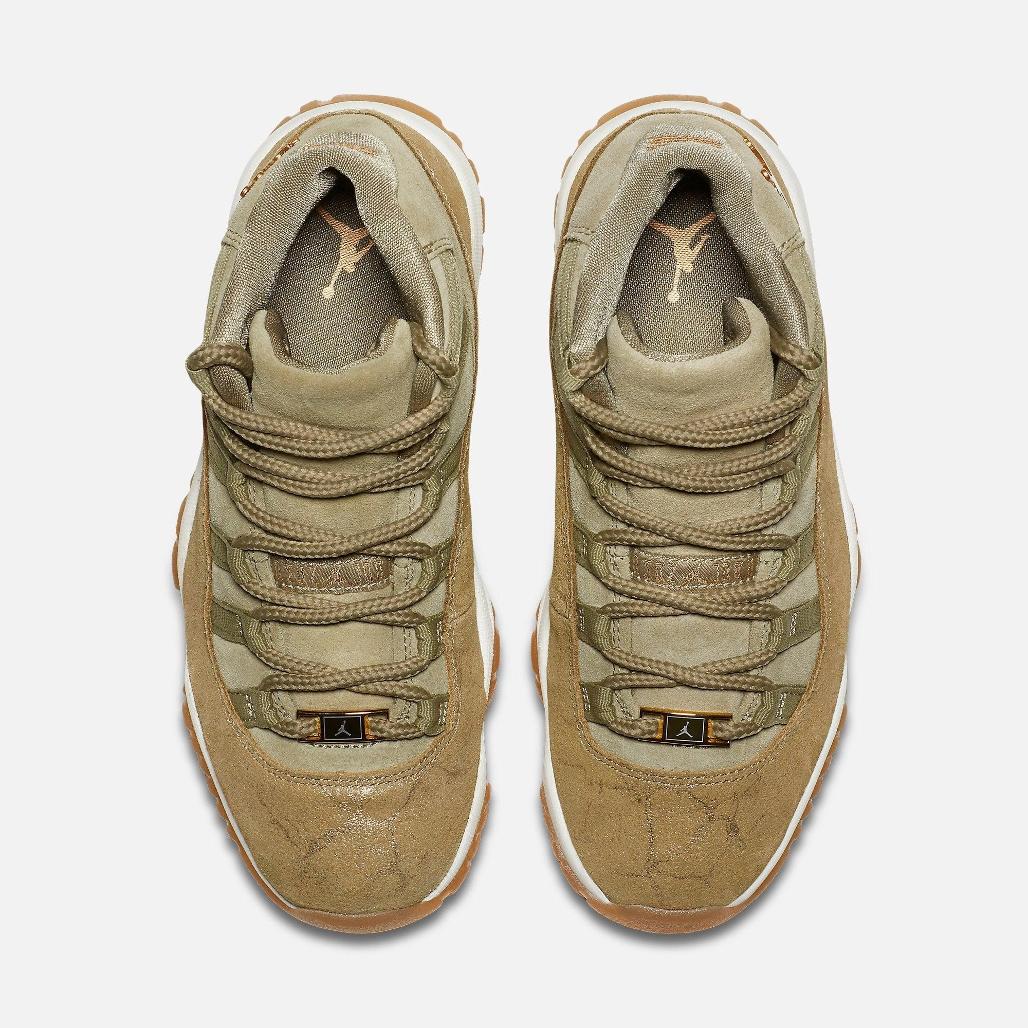 (Women's) Air Jordan 11 Retro 'Neutral Olive' (2018) AR0715-200 Air Jordan 11 Patent Basketball Shoes