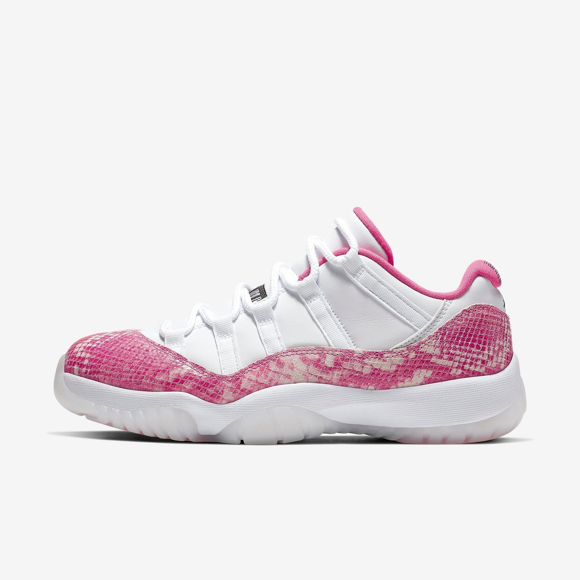(Women's) Air Jordan 11 Retro Low 'Pink Snakeskin' (2019) AH7860-106 Air Jordan 11 basketball shoes with patent look