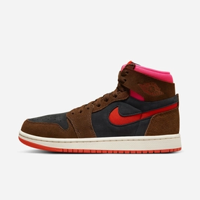 (Women's) Air Jordan 1 High Zoom Air CMFT 2 'Cacao Wow / Picante Red' (2023) DV1305-206 Authentic Air Jordan 1 in premium leather