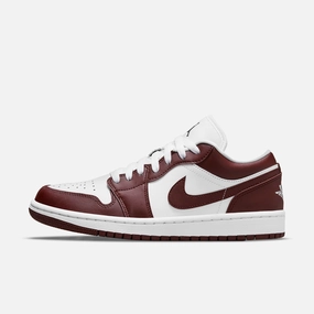 (Women's) Air Jordan 1 Low 'Bronze Eclipse / Team Red' (2021) DC0774-116 Authentic Air Jordan 1 in premium leather