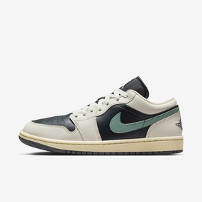 (Women's) Air Jordan 1 Low 'Jade Smoke' (2024) DC0774-001 Authentic Air Jordan 1 in premium leather