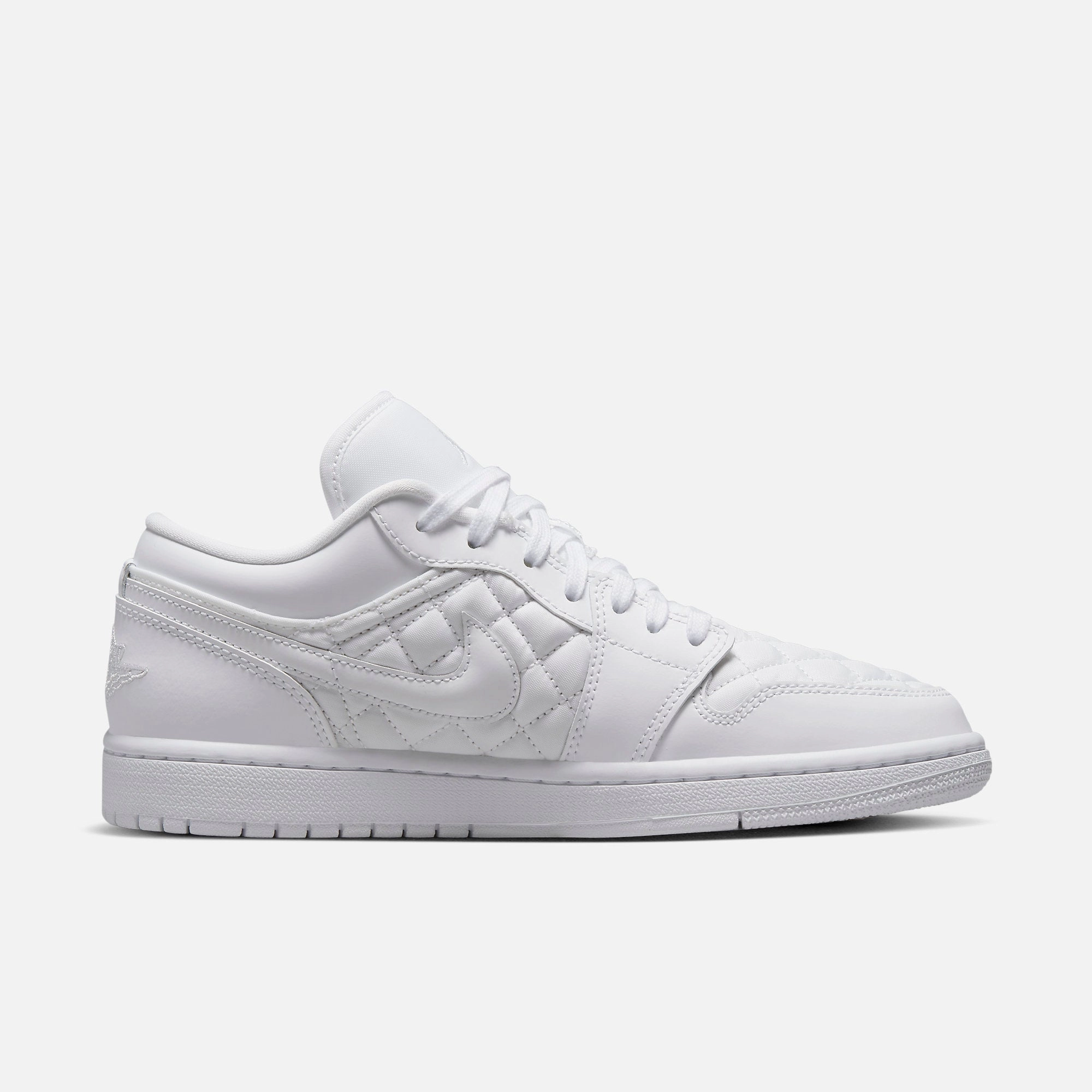 (Women's) Air Jordan 1 Low 'Triple White Quilted' (2020) DB6480-100 Air Jordan 1 Original Colorway Shoes
