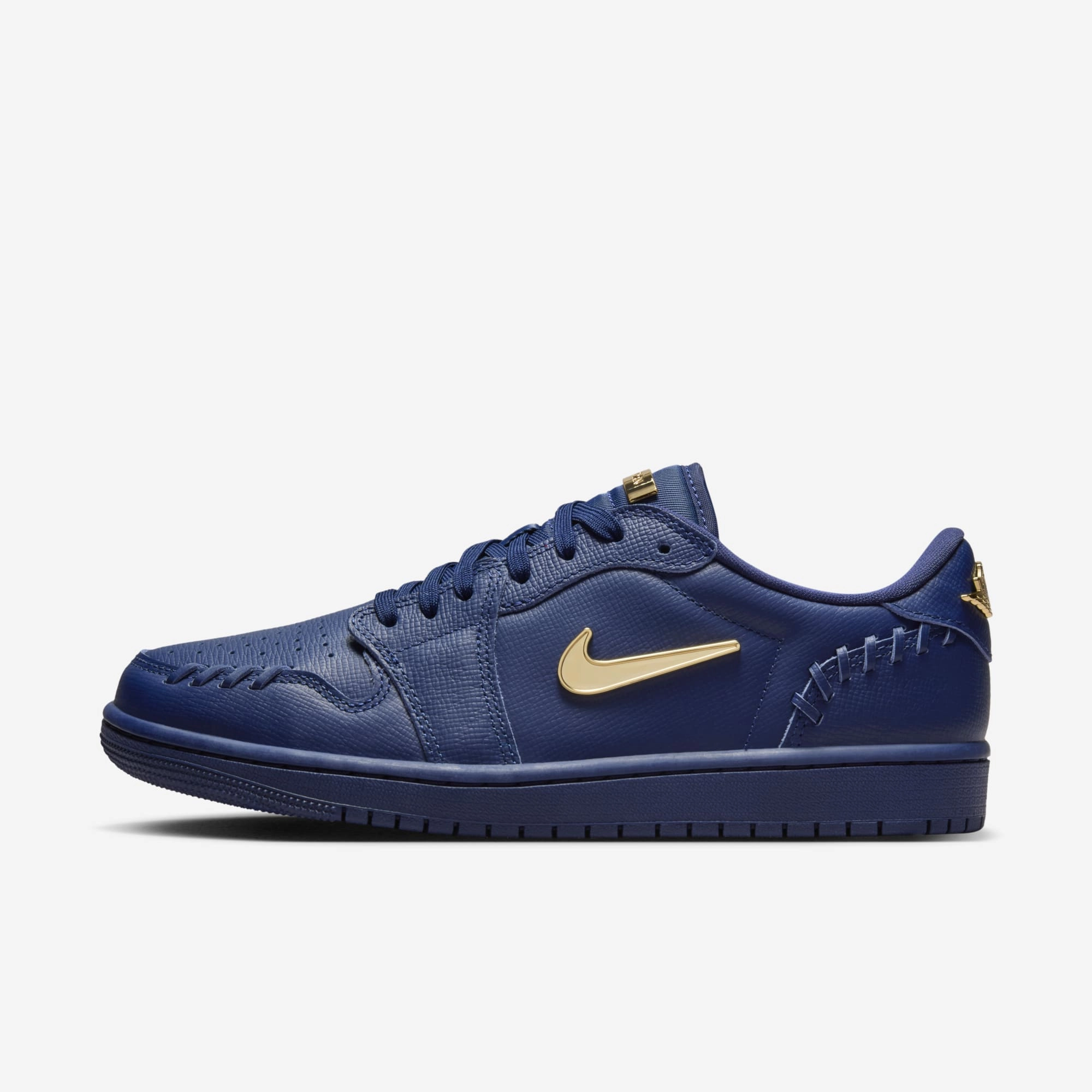 (Women's) Air Jordan 1 Low Method of Make 'Midnight Navy / Metallic Gold' (2024) FN5032-400 Authentic Air Jordan 1 in premium leather