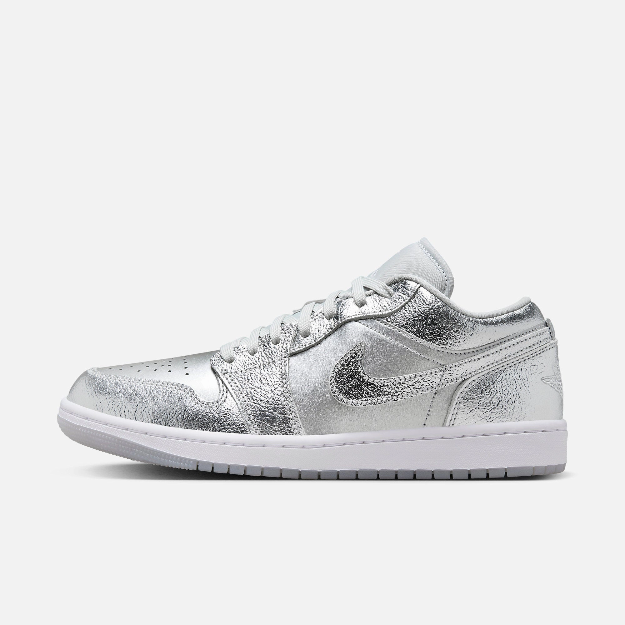 (Women's) Air Jordan 1 Low SE 'Metallic Silver' (2024) FN5030-001 Authentic Air Jordan 1 in premium leather