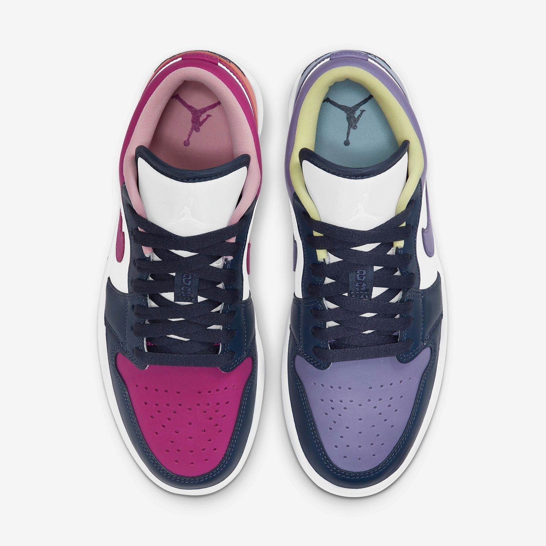 (Women's) Air Jordan 1 Low SE 'Mismatched Magenta' (2021) DJ4342-400 Air Jordan 1 Signature Look Sneakers