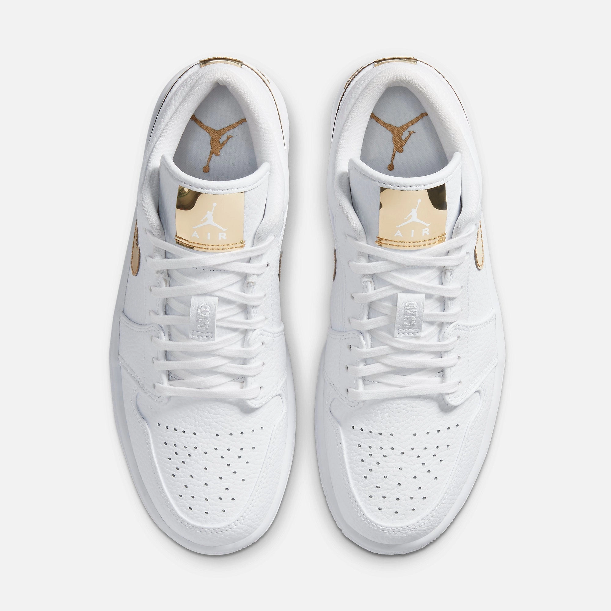 (Women's) Air Jordan 1 Low SE 'White / Metallic Gold' (2020) CZ4776-100 Air Jordan 1 Signature Look Sneakers