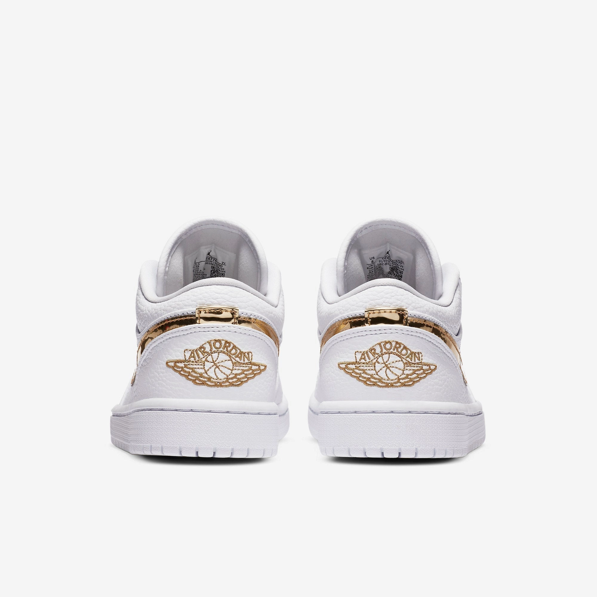(Women's) Air Jordan 1 Low SE 'White / Metallic Gold' (2020) CZ4776-100 Air Jordan 1 Signature Look Sneakers