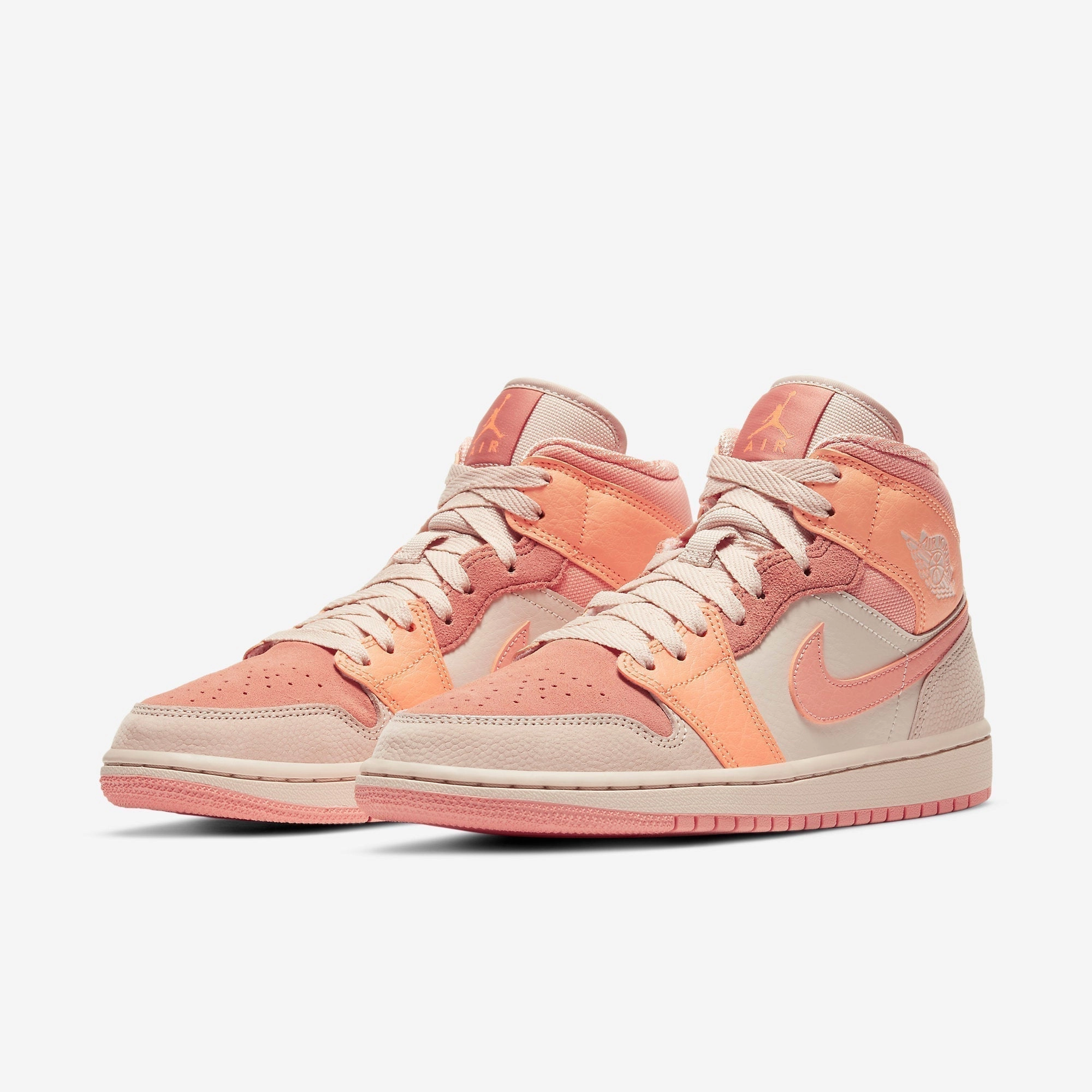 (Women's) Air Jordan 1 Mid 'Apricot' (2021) DH4270-800 Air Jordan 1 Signature Look Sneakers