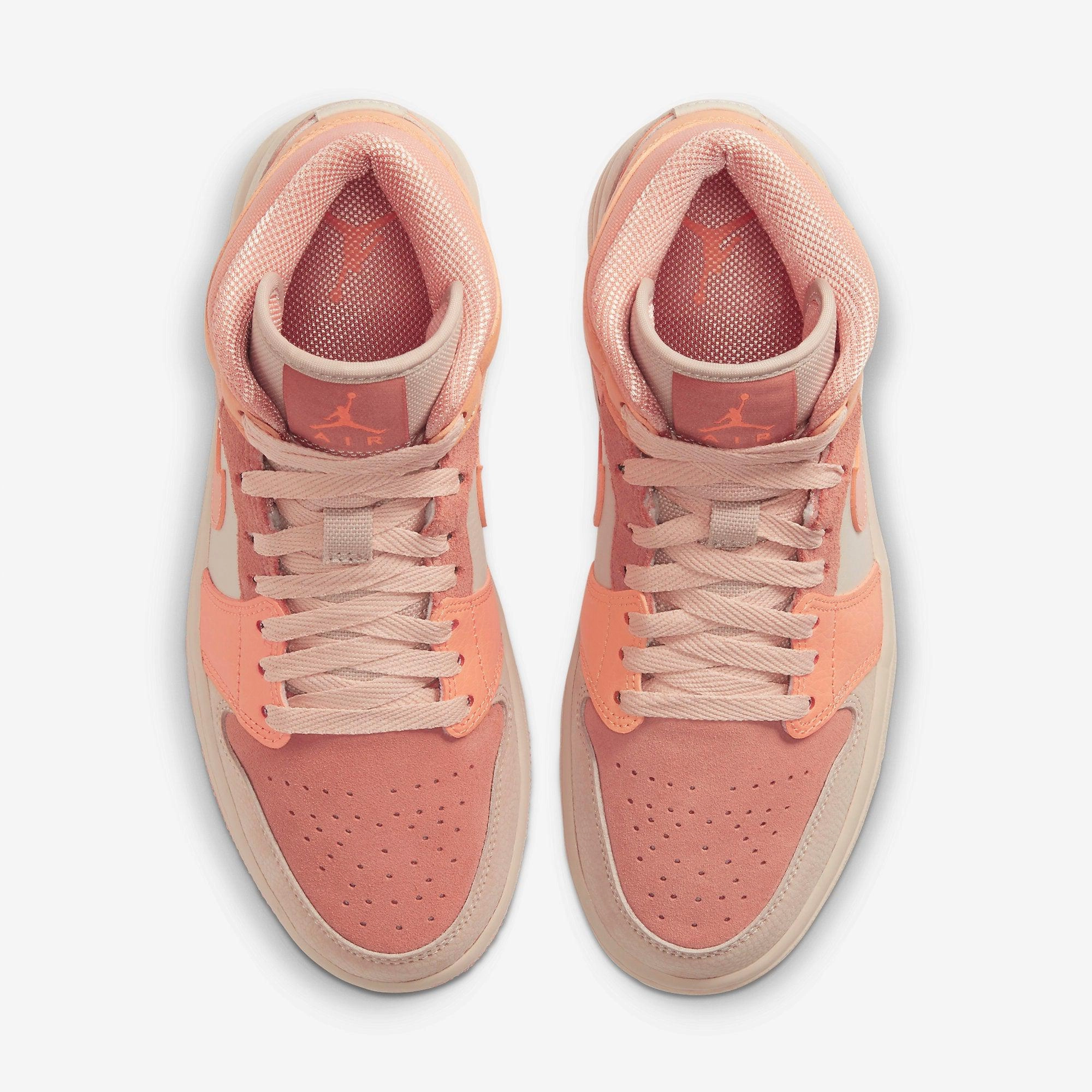 (Women's) Air Jordan 1 Mid 'Apricot' (2021) DH4270-800 Air Jordan 1 Signature Look Sneakers