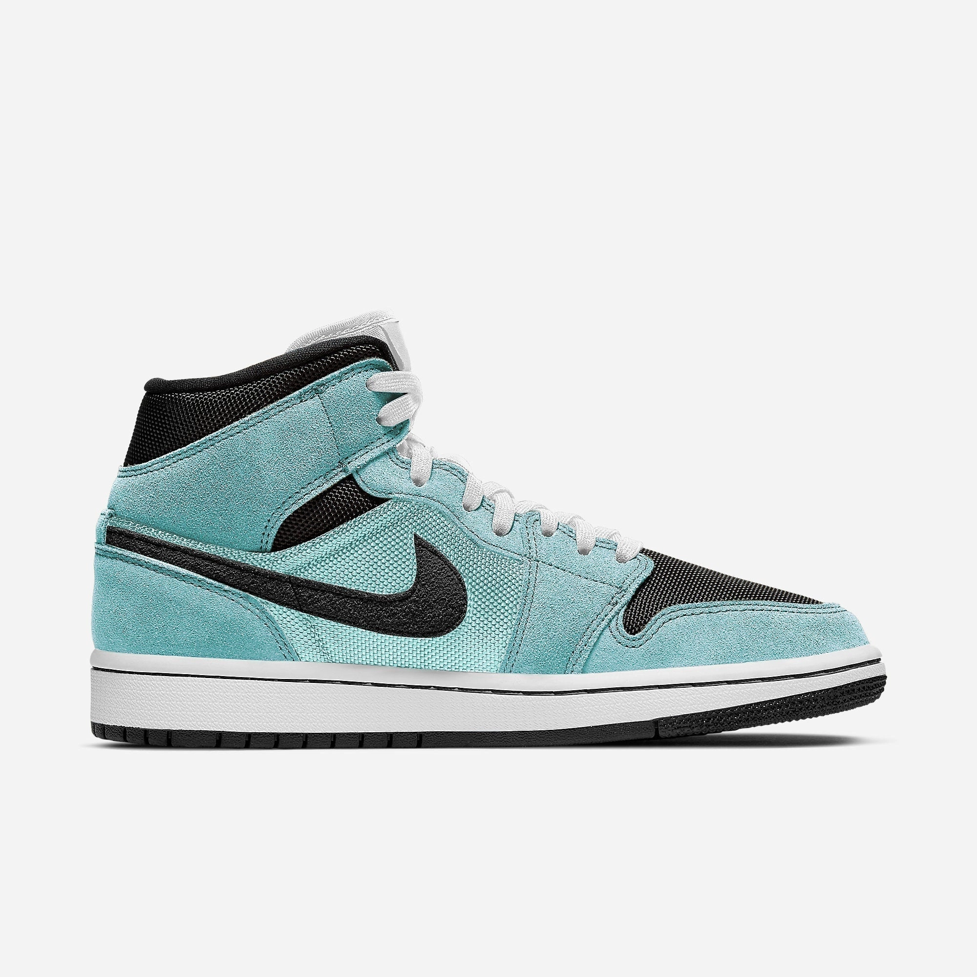 (Women's) Air Jordan 1 Mid 'Aqua Blue Tint' (2021) BQ6472-300 Air Jordan 1 Signature Look Sneakers