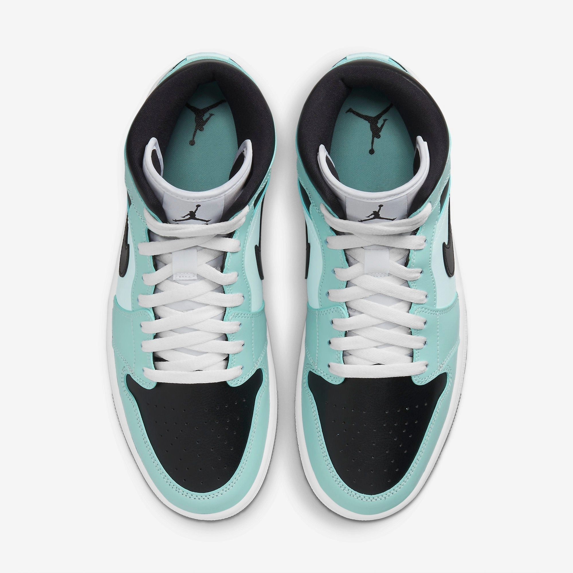 (Women's) Air Jordan 1 Mid 'Aqua Blue Tint' (2021) BQ6472-300 Air Jordan 1 Signature Look Sneakers