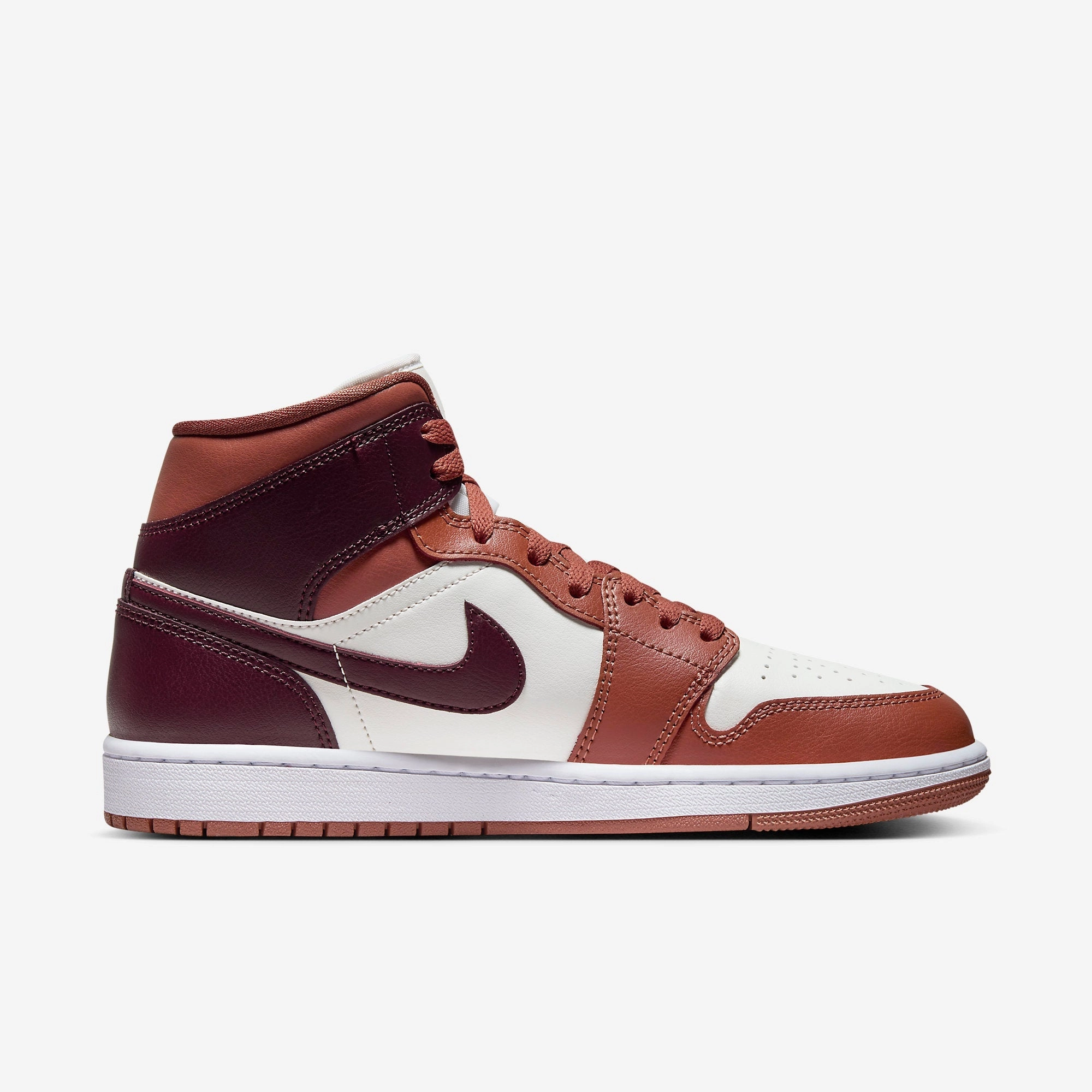 (Women's) Air Jordan 1 Mid 'Dusty Peach / Night Maroon' () BQ6472-200 Air Jordan 1 Original Colorway Shoes
