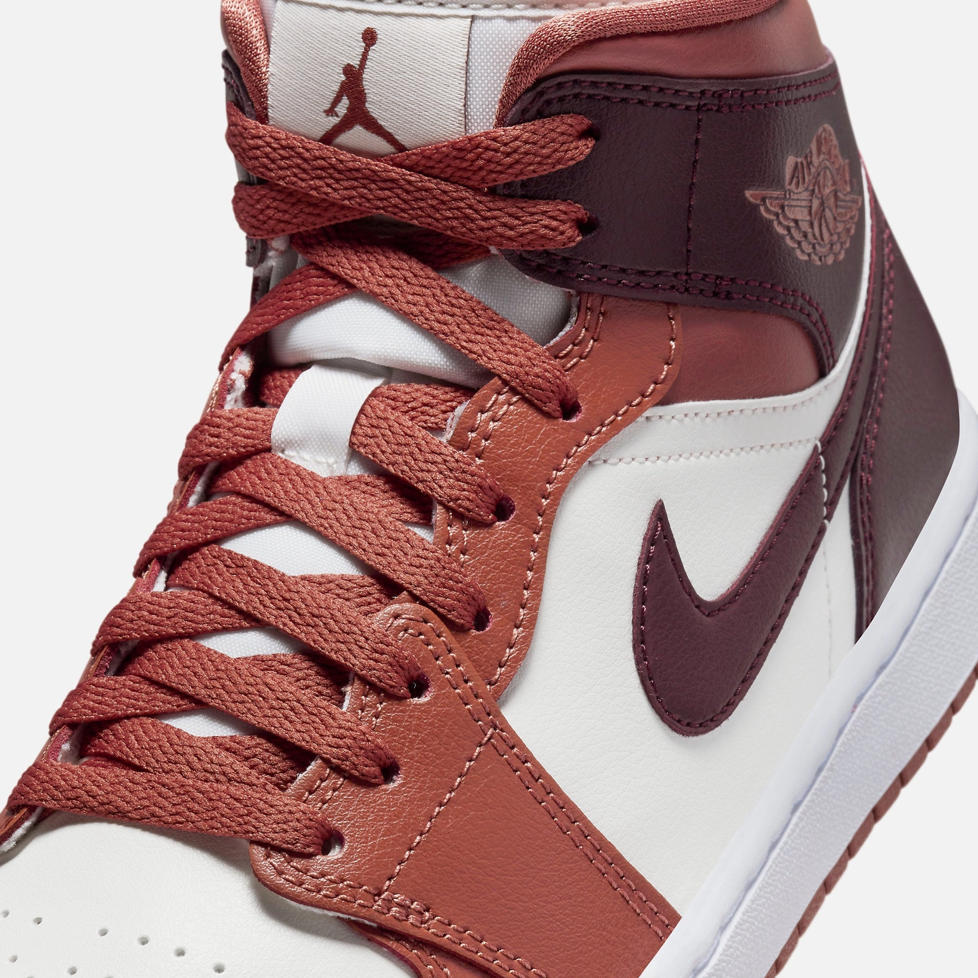 (Women's) Air Jordan 1 Mid 'Dusty Peach / Night Maroon' () BQ6472-200 Air Jordan 1 Original Colorway Shoes